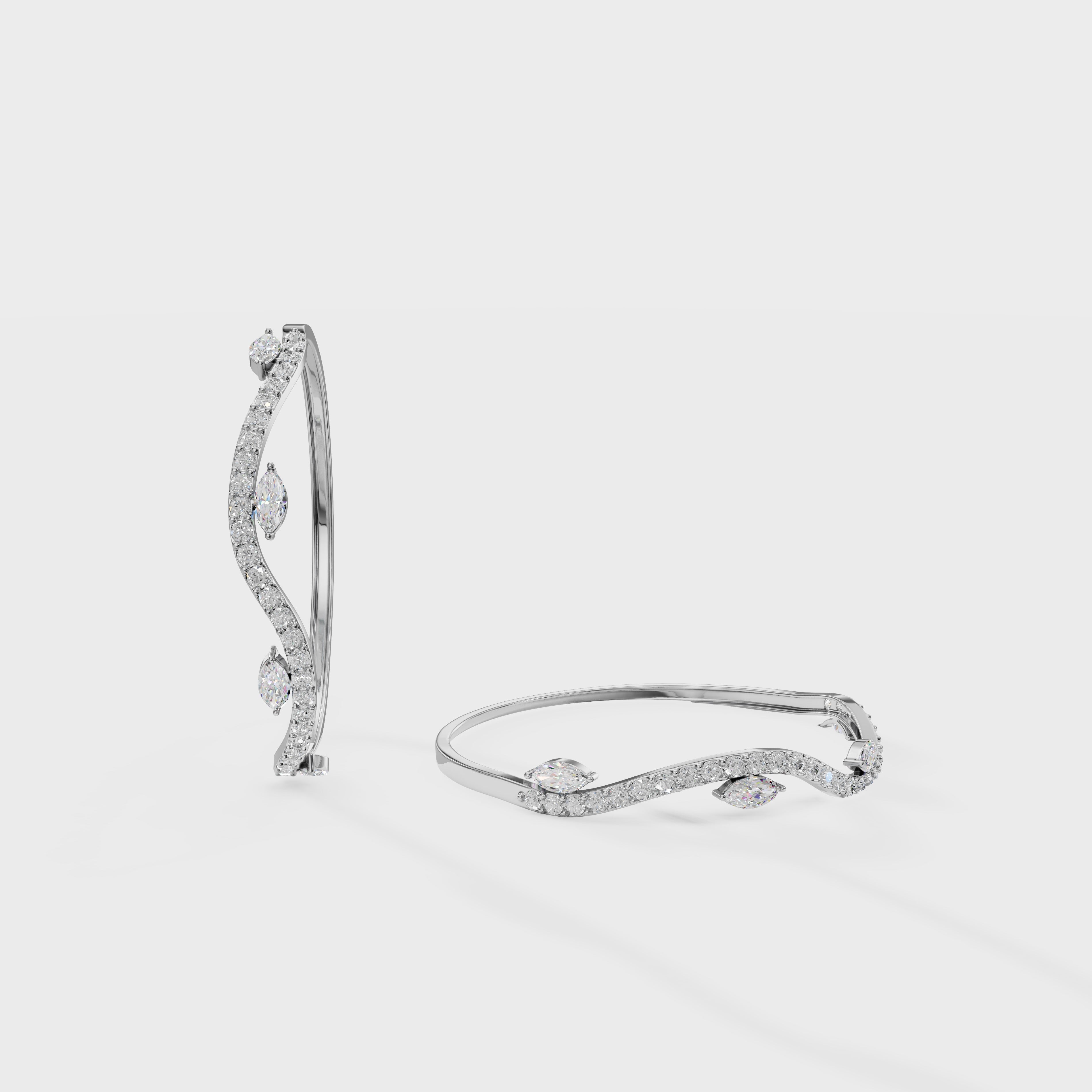 Lux Wave Diamond Kada Bracelet
