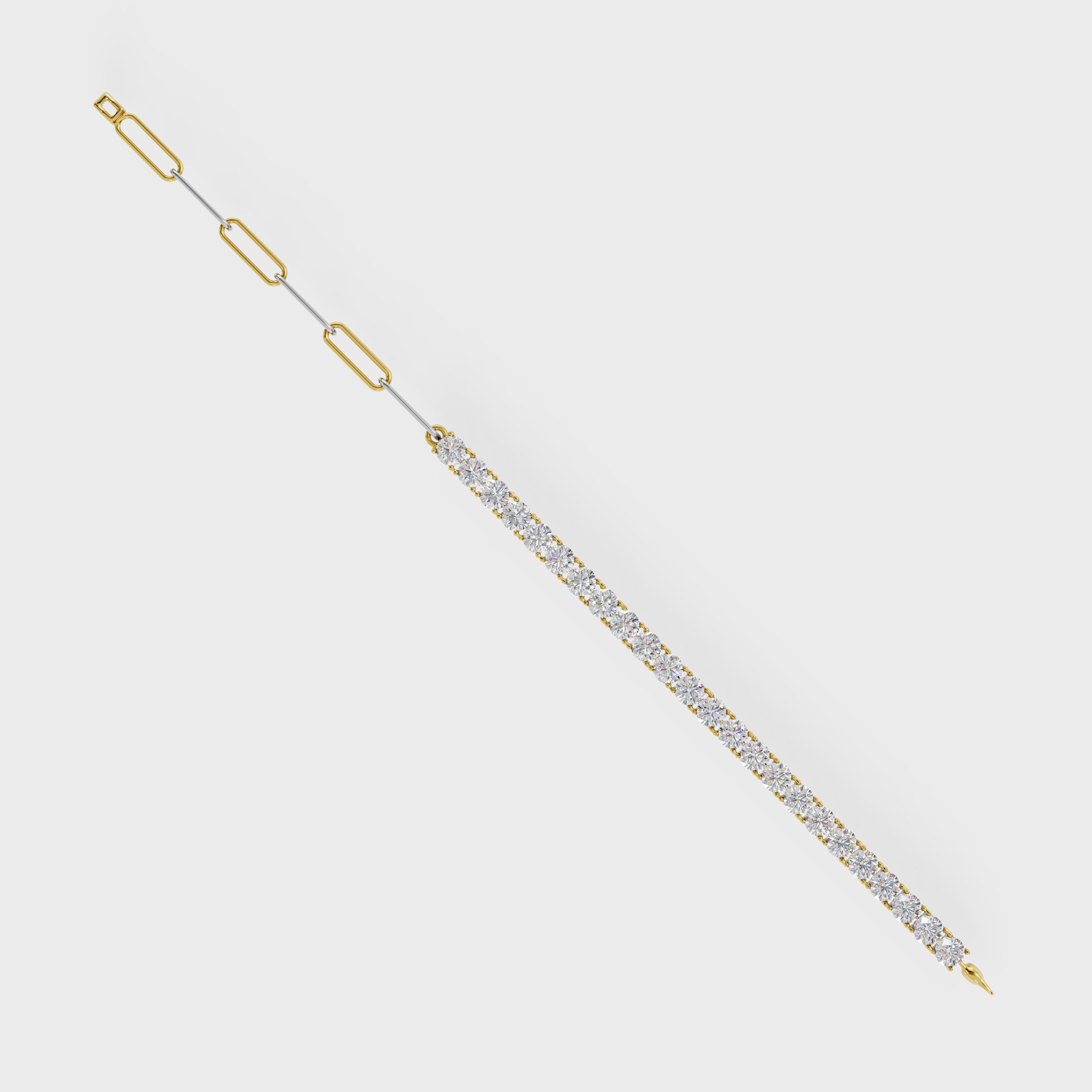 Elegant Diamond Drop Paperclip Bracelet