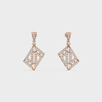 Geometric Drop Diamond Earrings