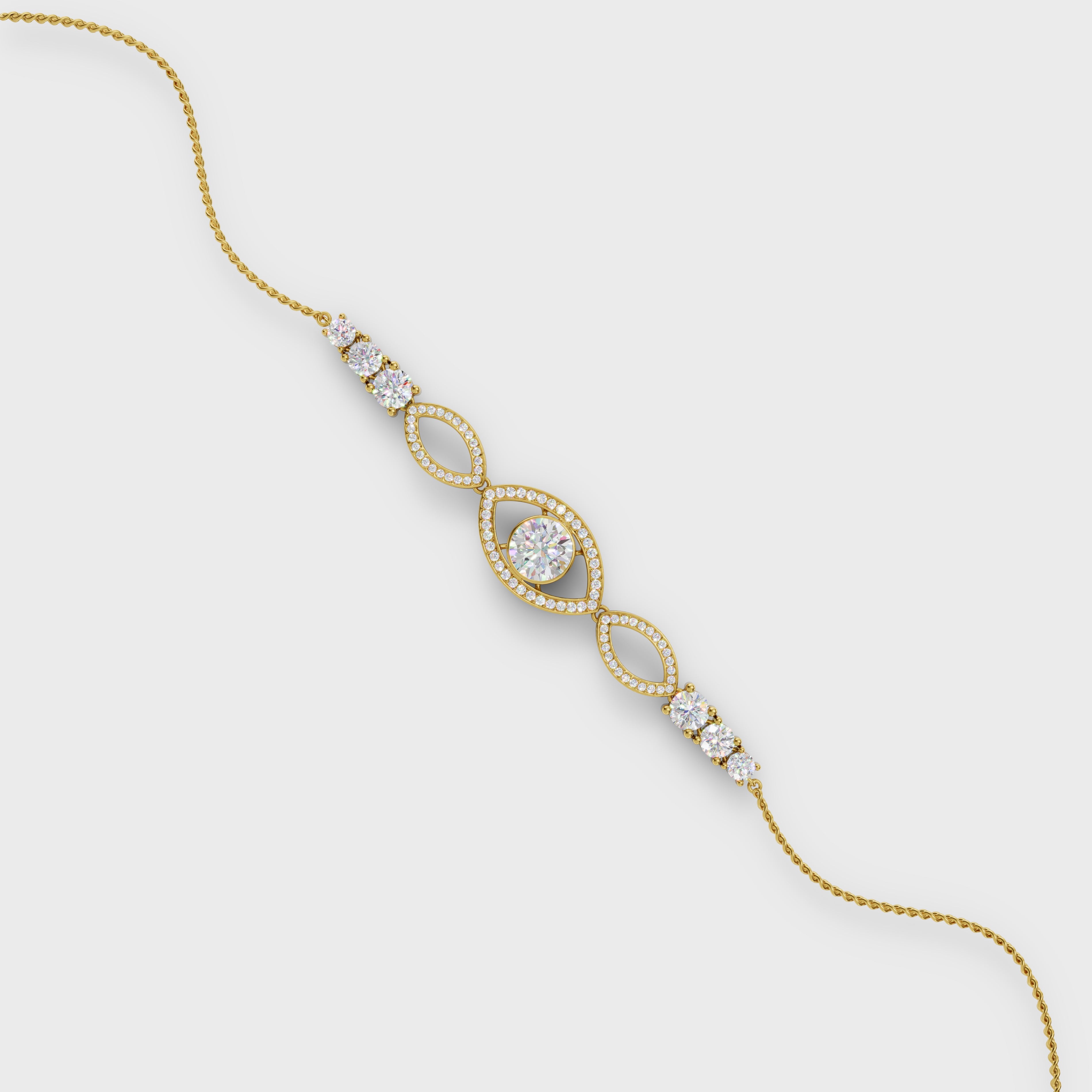 Good Vibes Only Evil Eye Diamond Protection Bracelet