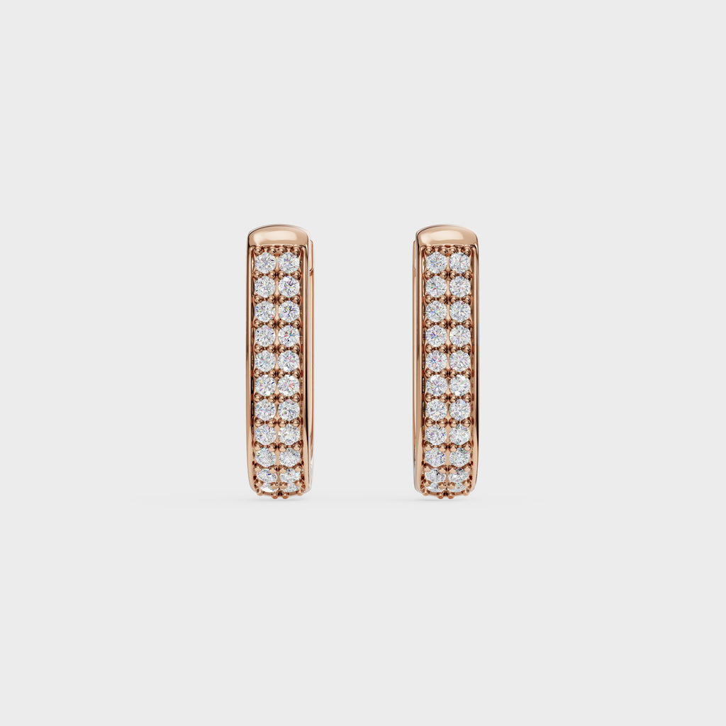 Round Diamond Huggie Hoops