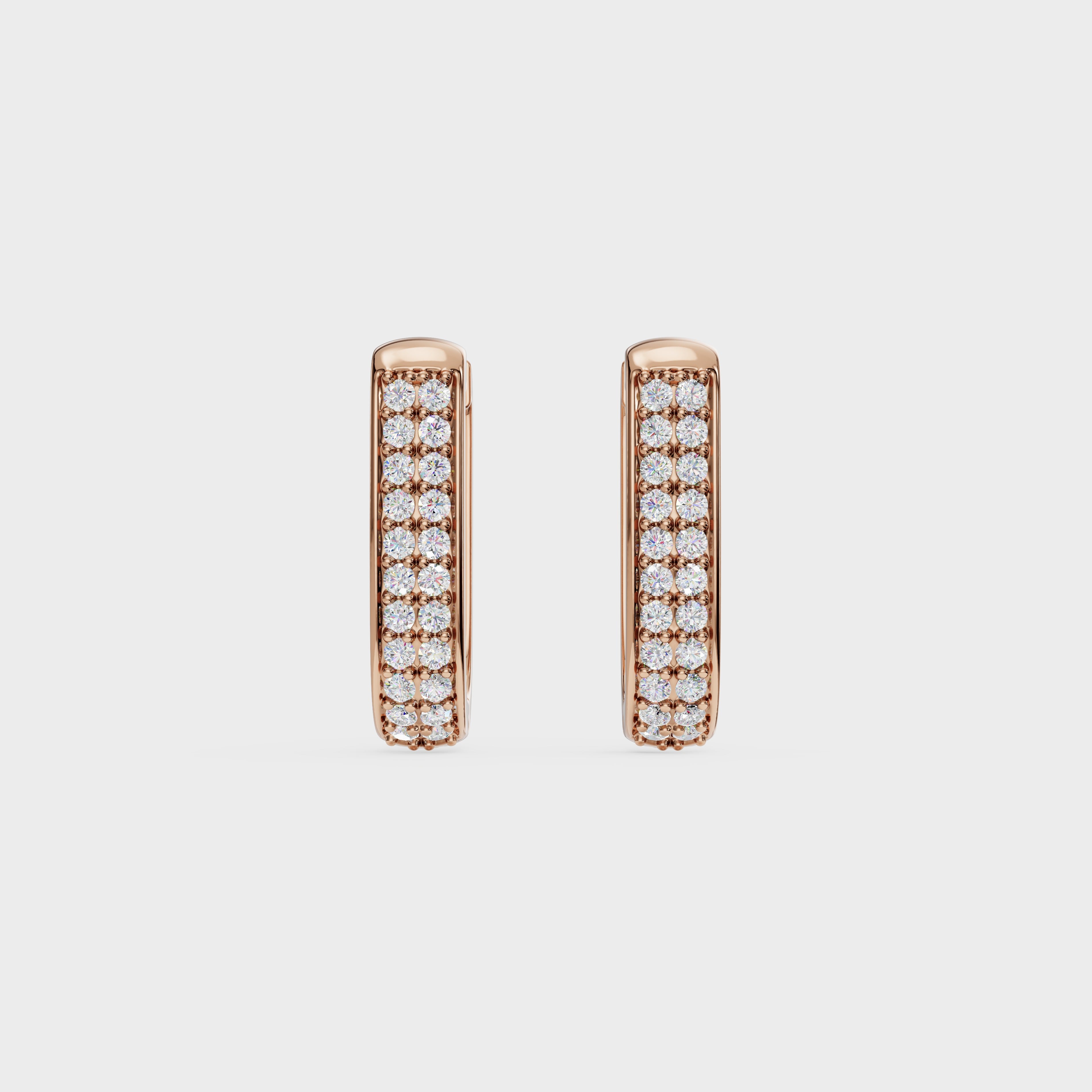Round Diamond Huggie Hoops