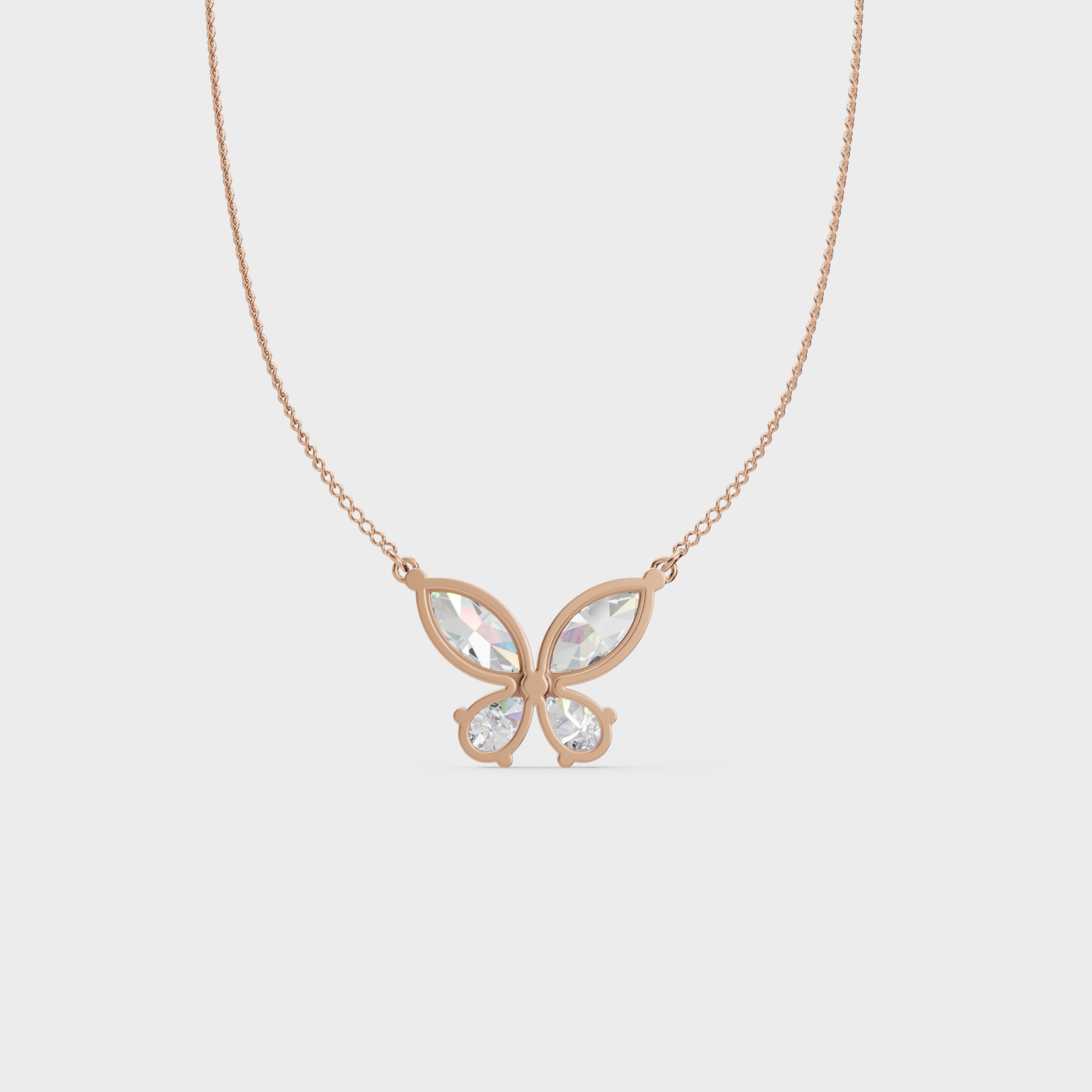 Flying Beauty Butterfly Elegant Marquise Cut Pendant