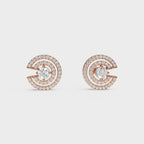 Spiral Sparkle Diamond Stud Earring