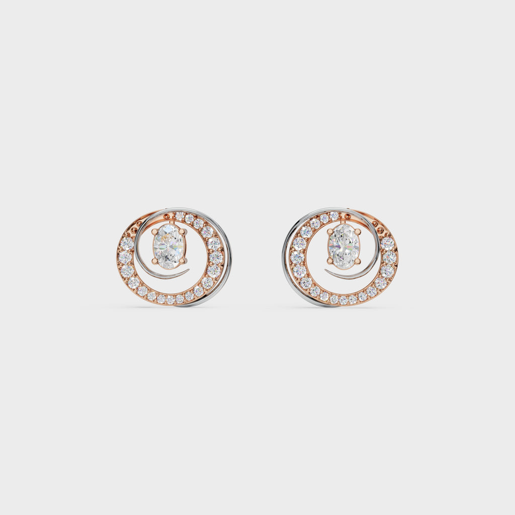 2 in One Oval cut stud & Earrings
