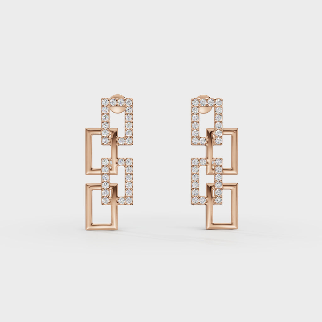 Link Diamond Drop Earrings