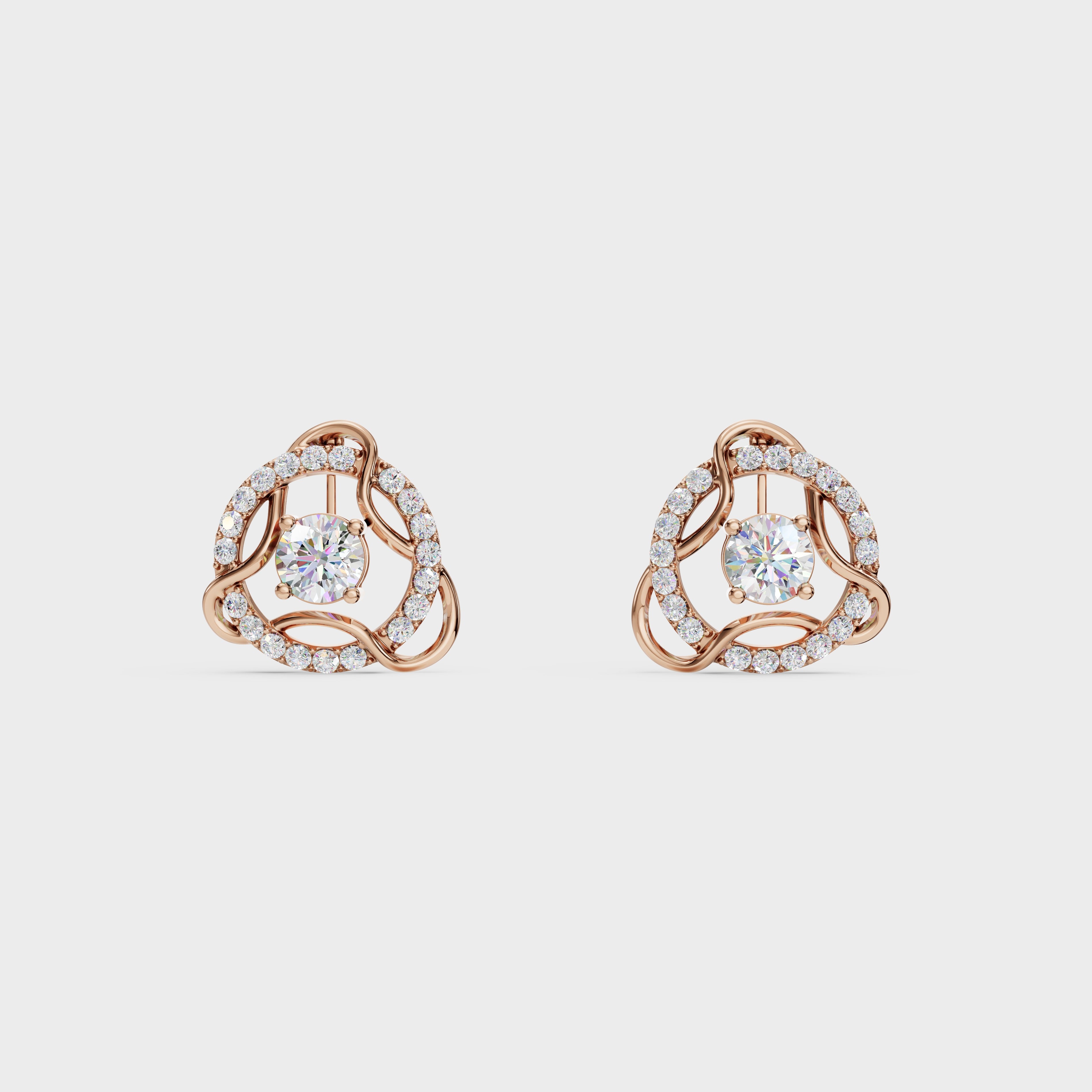 Modern Diamond 2 in 1 Earrings