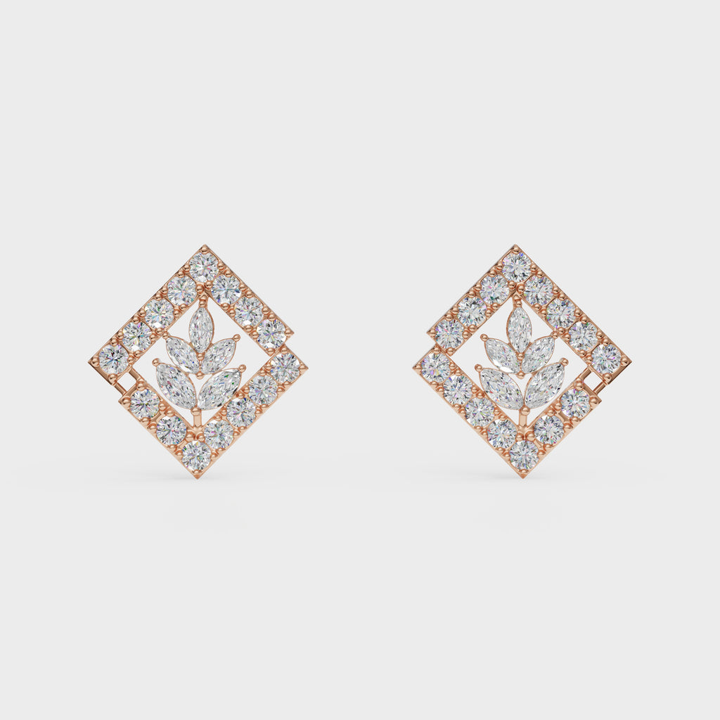 Modern Marquise Frame Studs