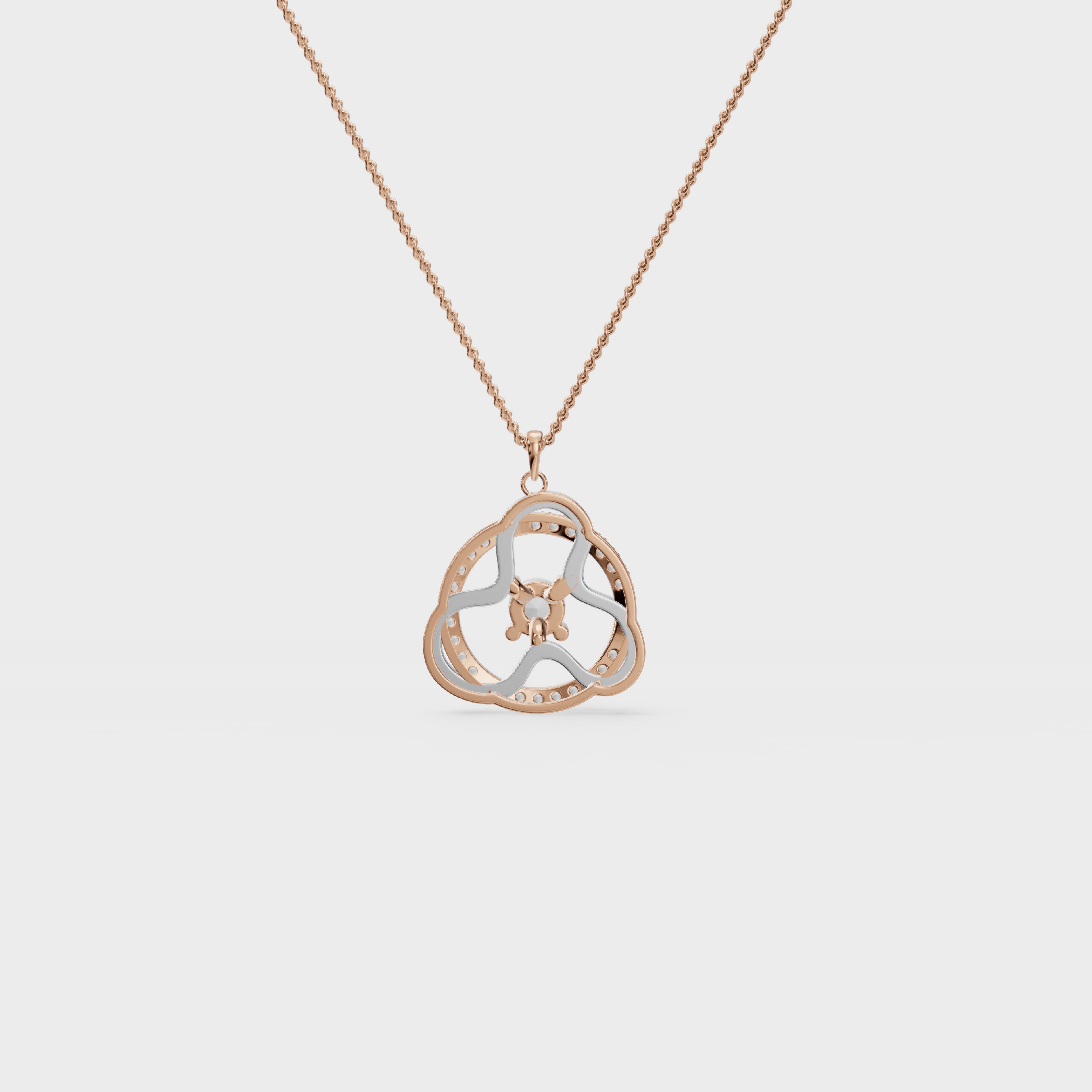 Trefoil Round Diamond Pendant