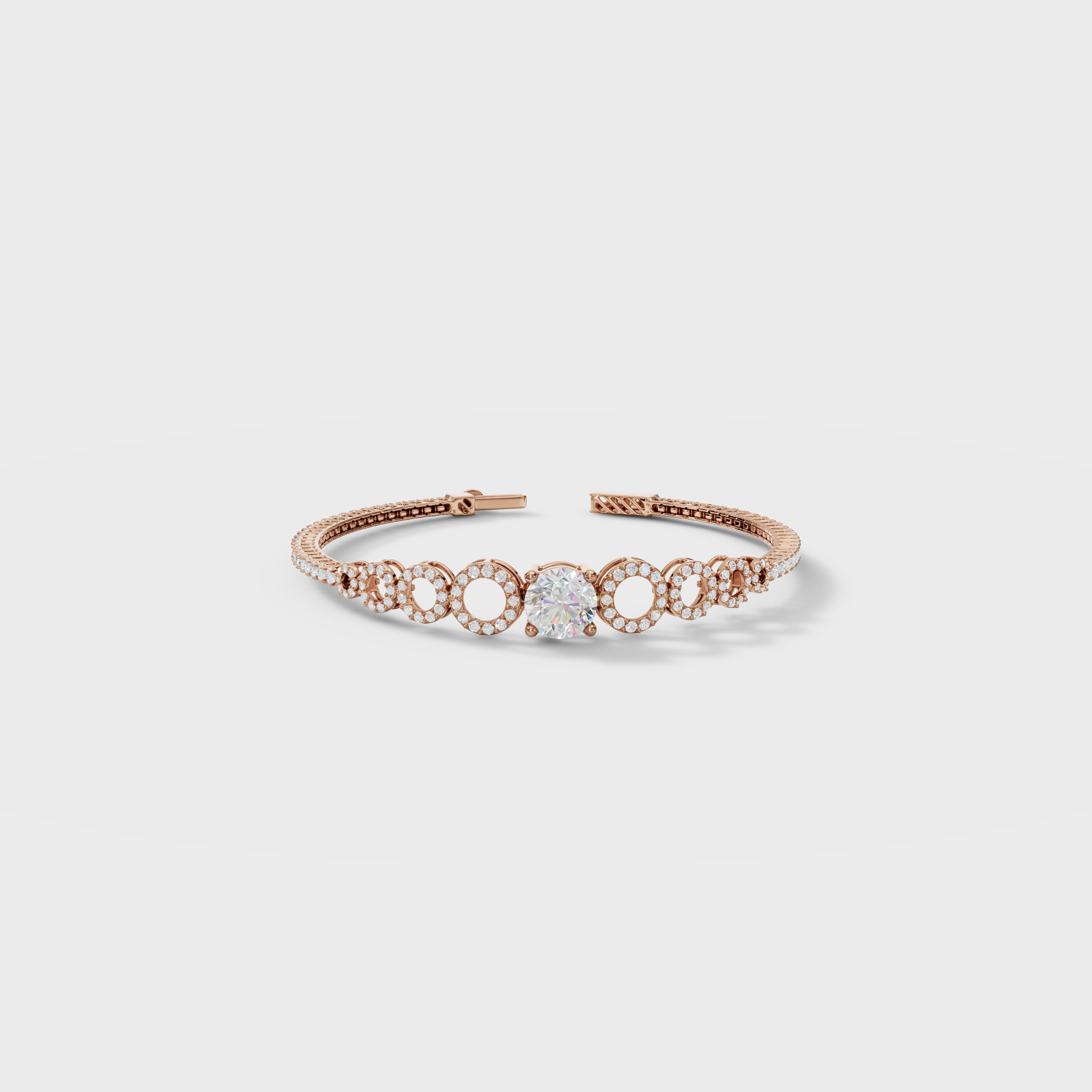 Halo Circle Solitaire Bracelet
