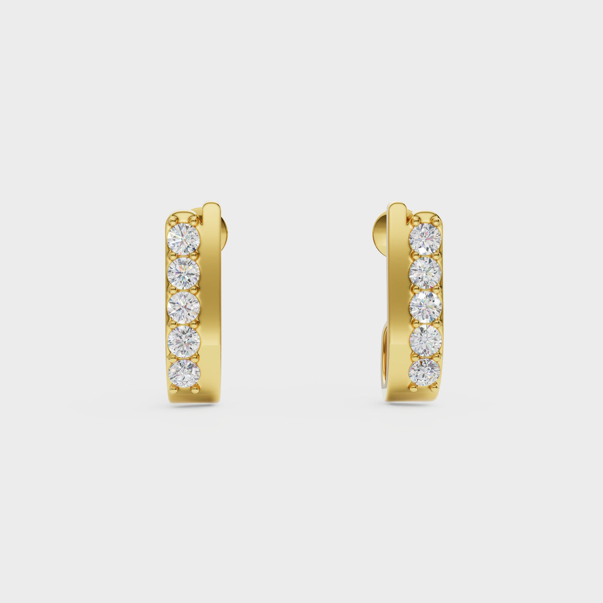Sleek Diamond J-Hoops