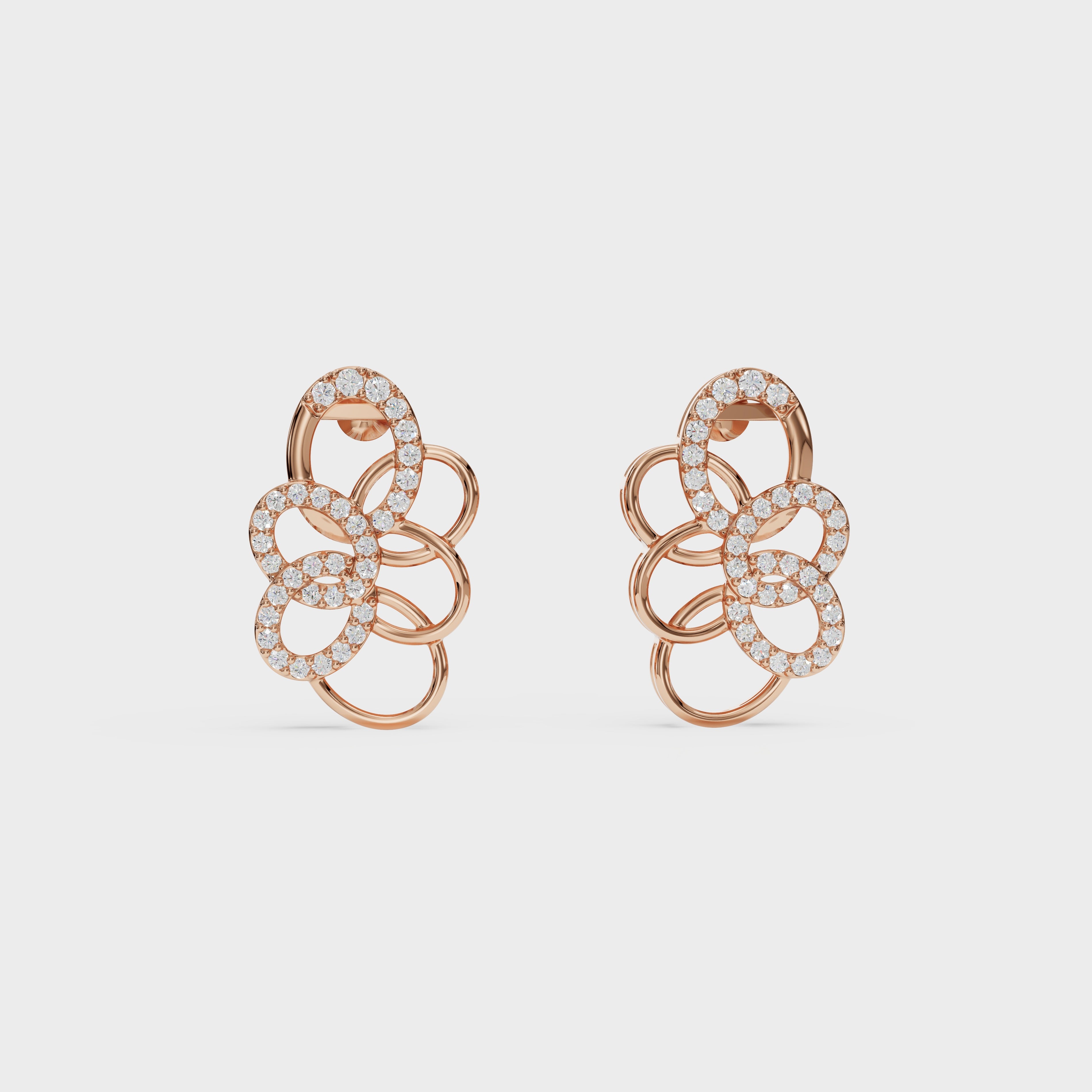 Flowing Petal Diamond Studs