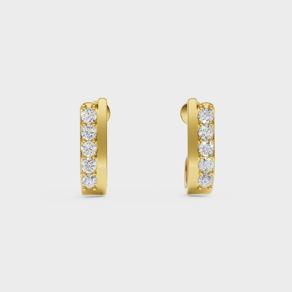 Sleek Diamond J-Hoops