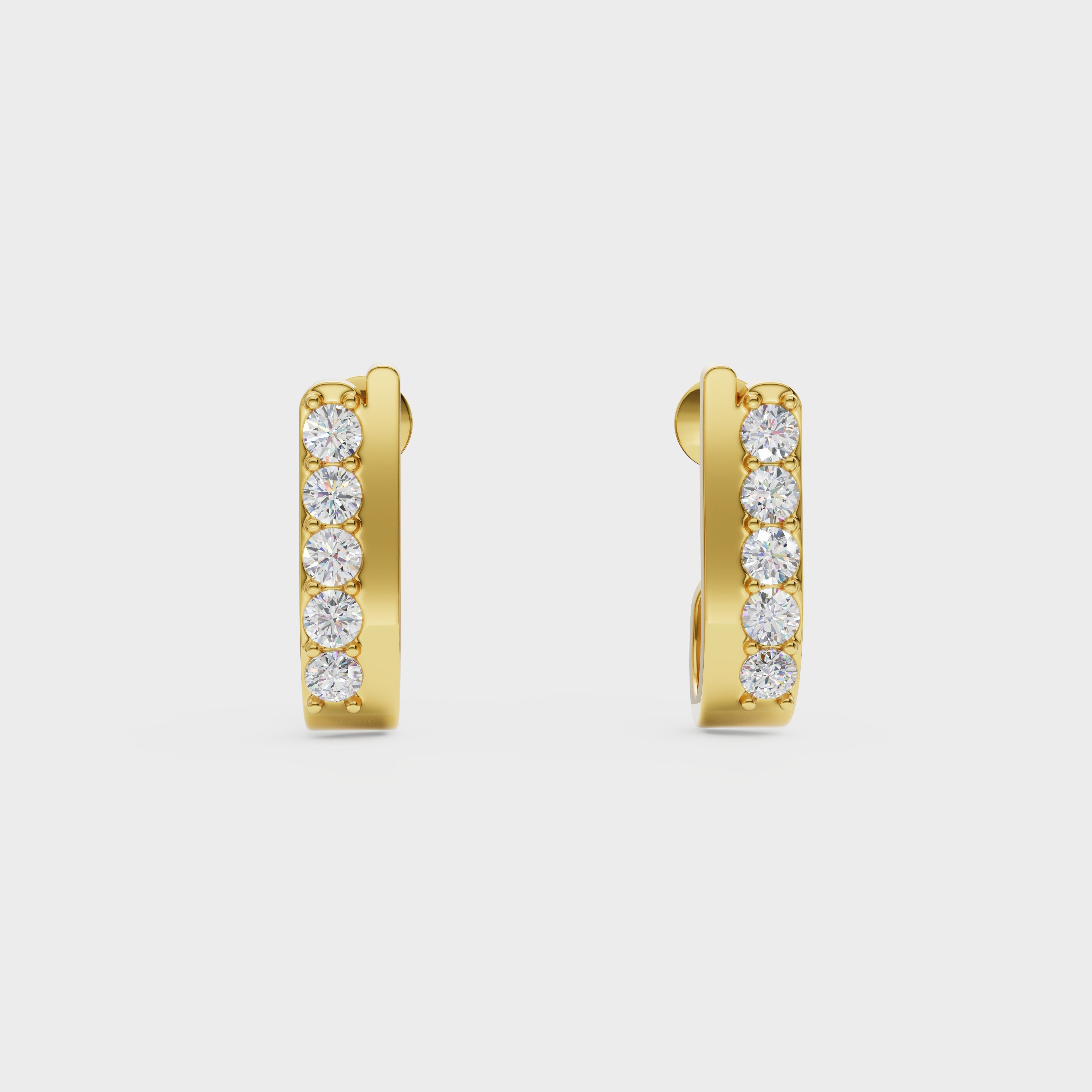 Sleek Diamond J-Hoops