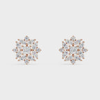 Floral Diamond Stud Earrings