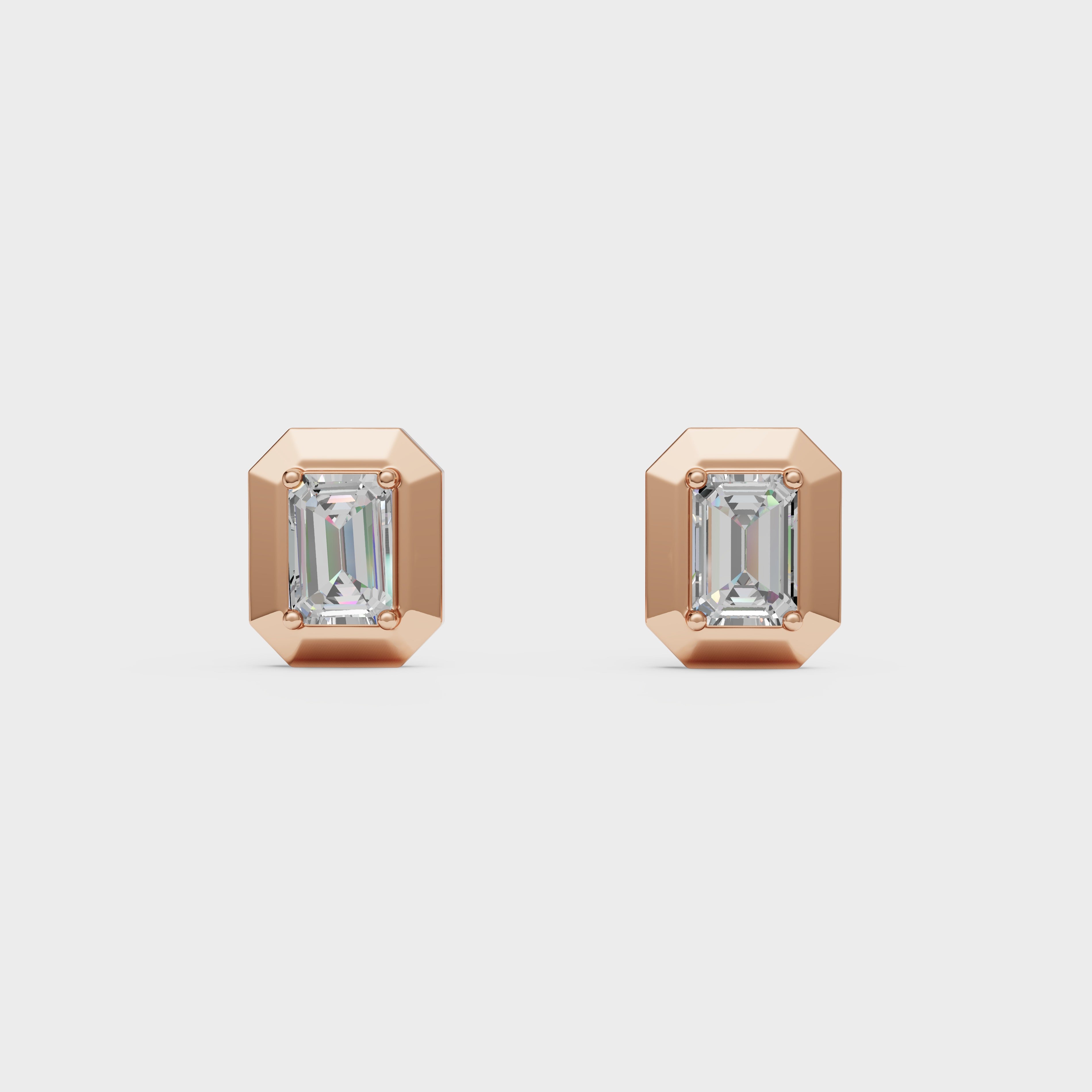 Emerald Edge Diamond Studs