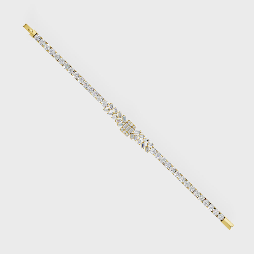 Baguette And Round Diamond Bracelet