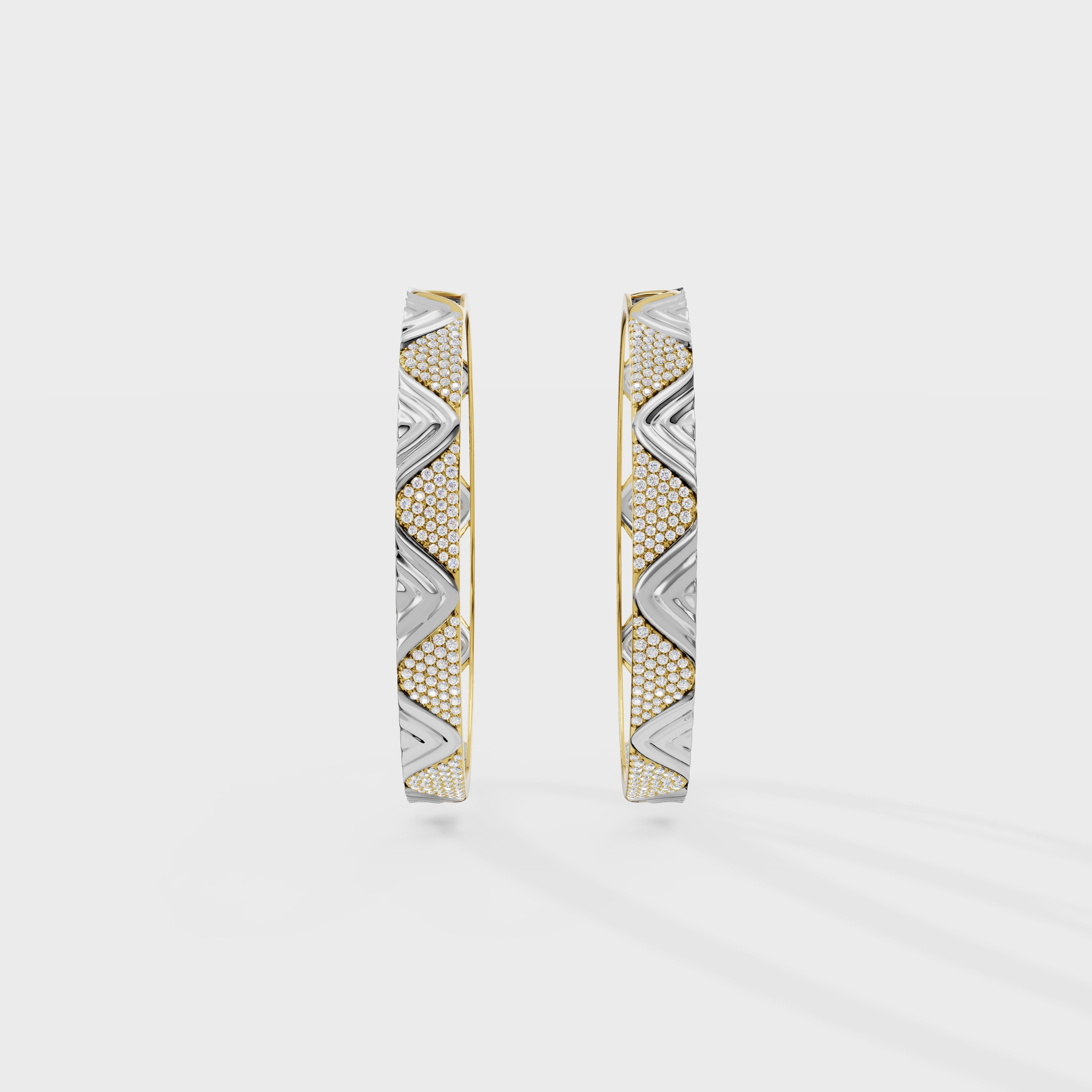Petal Diamond Wave Elegant Tide Kada Bracelet