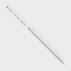 Elegant Diamond Drop Paperclip Bracelet