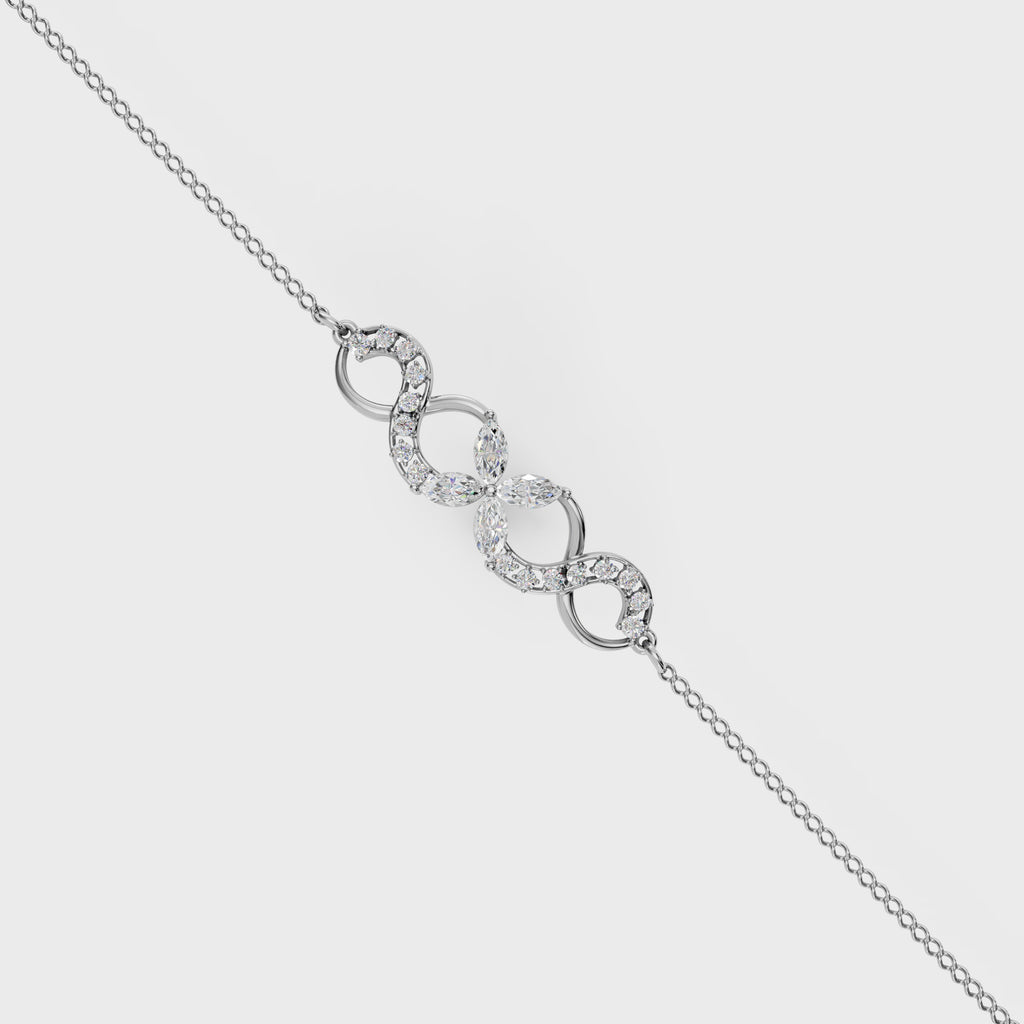Floral Curve Diamond Bracelet