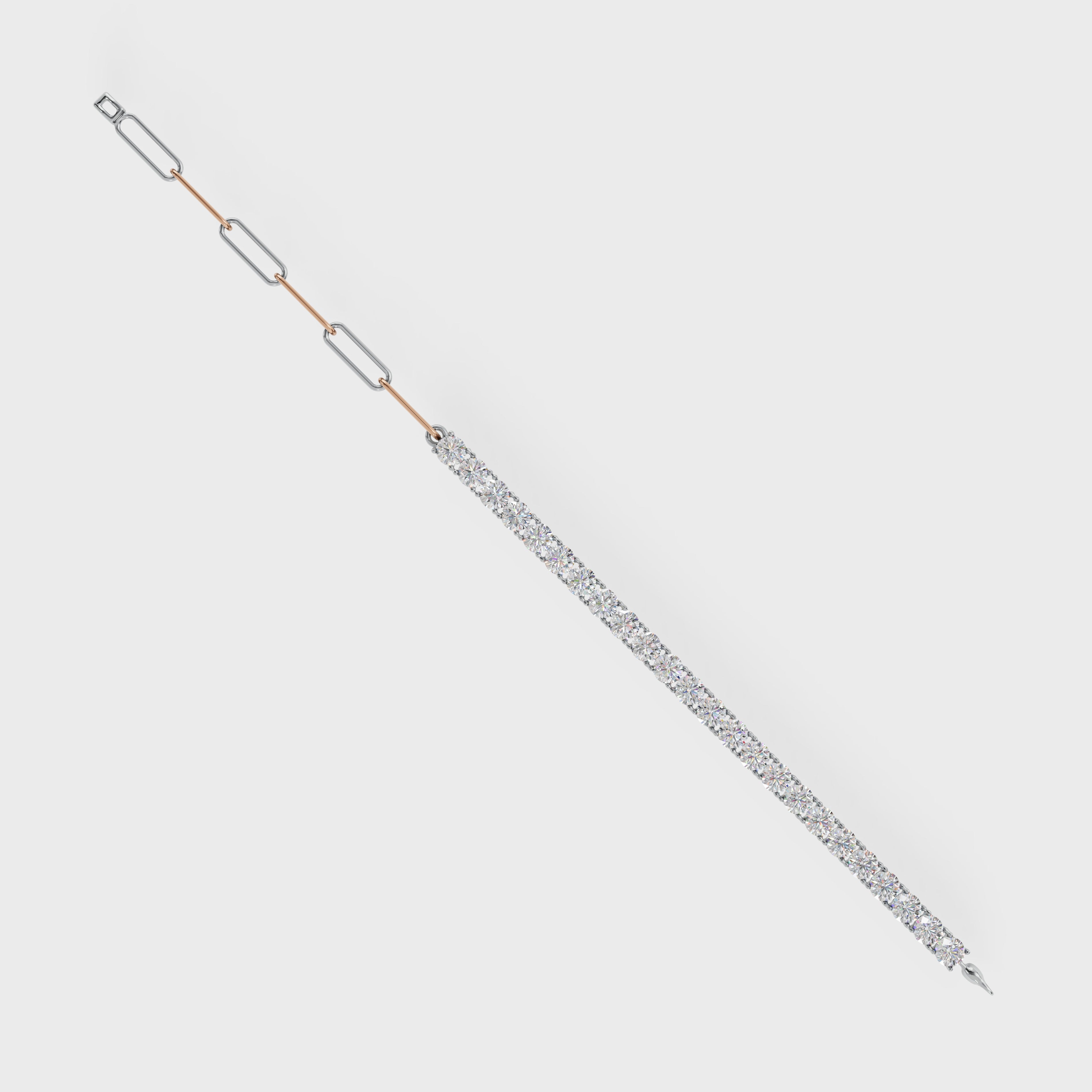 Elegant Diamond Drop Paperclip Bracelet