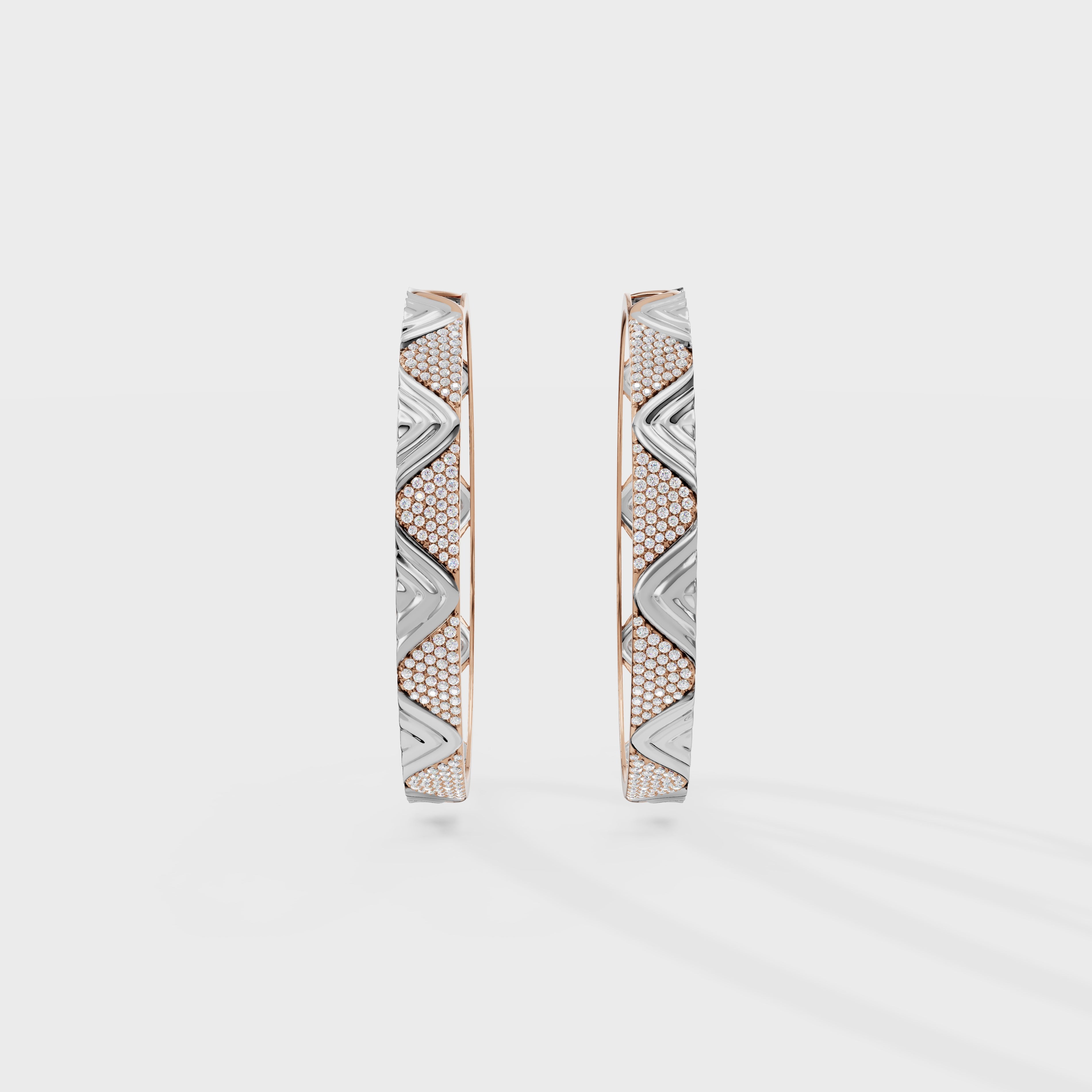 Petal Diamond Wave Elegant Tide Kada Bracelet