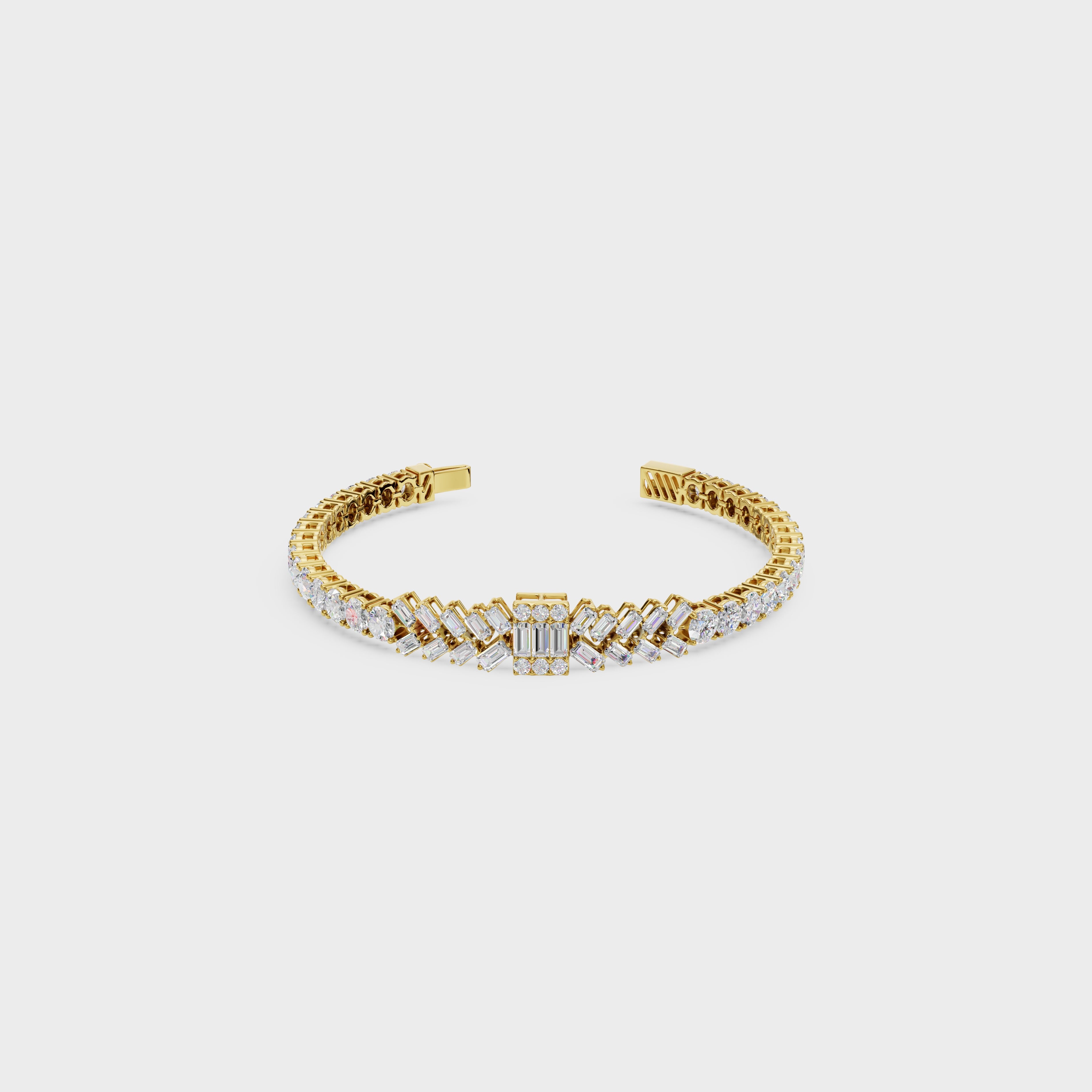 Baguette And Round Diamond Bracelet