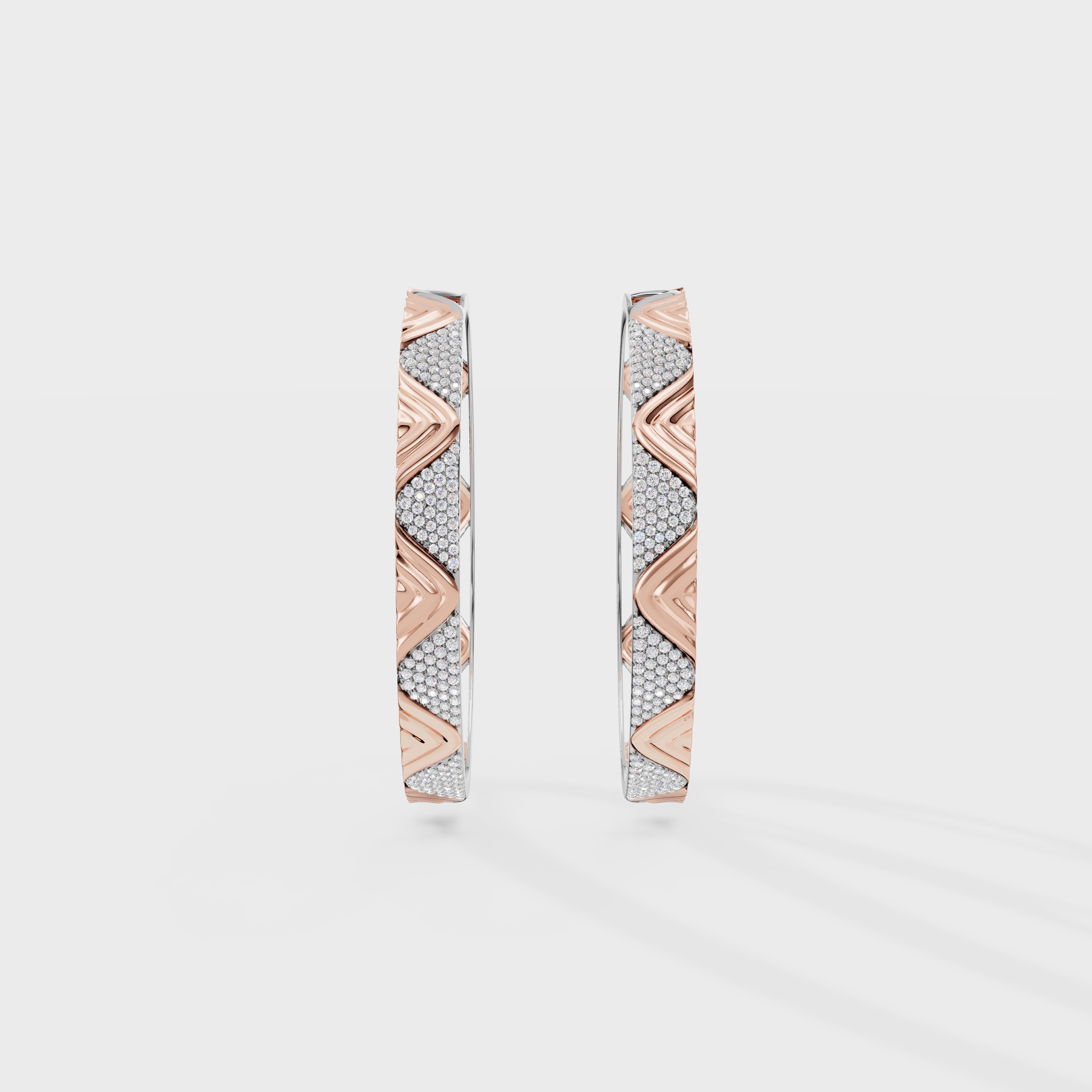 Petal Diamond Wave Elegant Tide Kada Bracelet