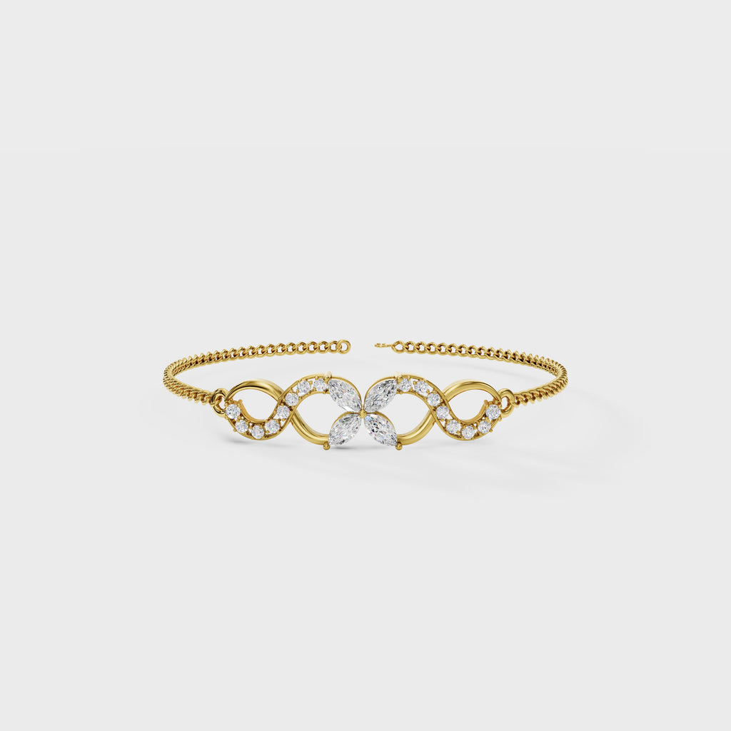Floral Curve Diamond Bracelet