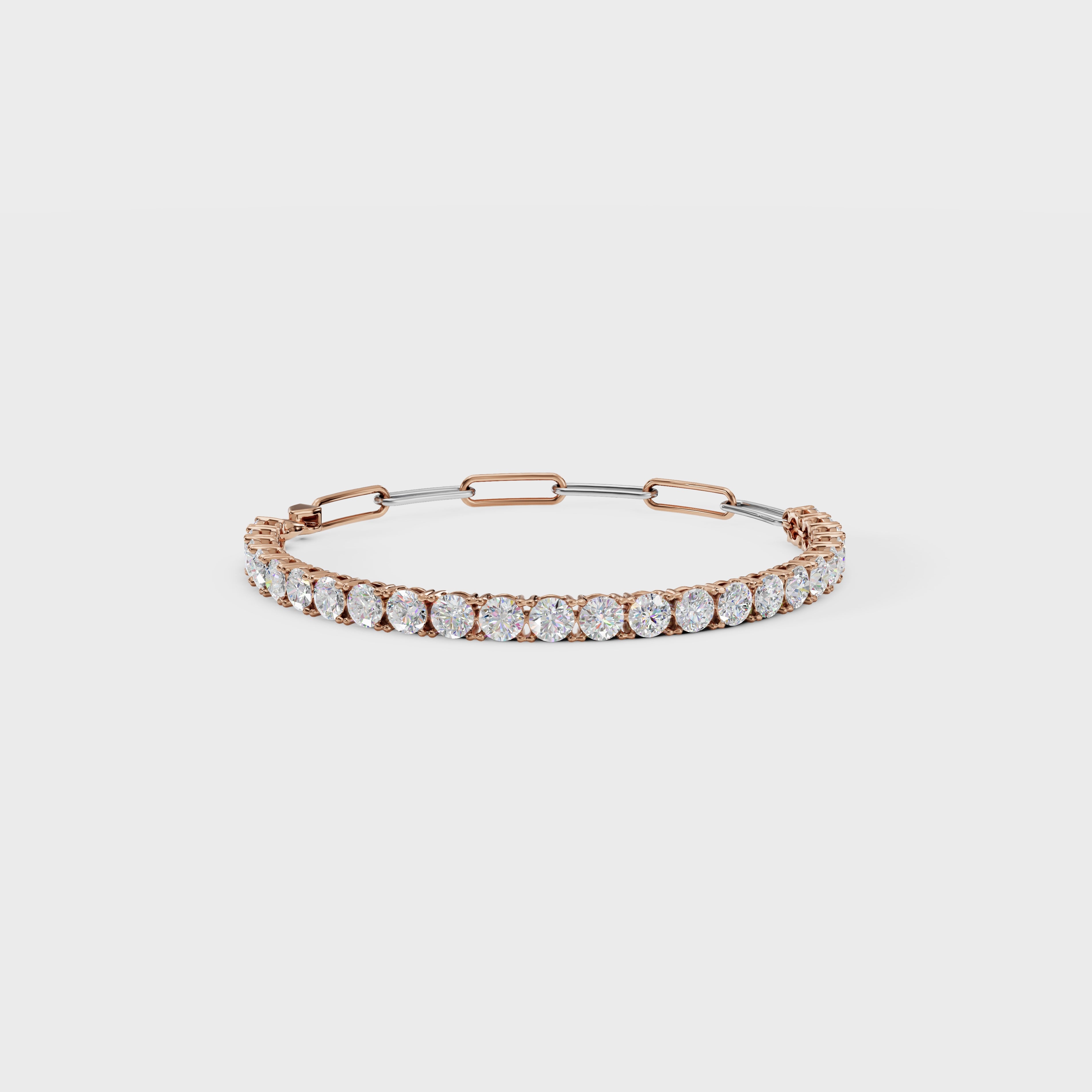 Elegant Diamond Drop Paperclip Bracelet