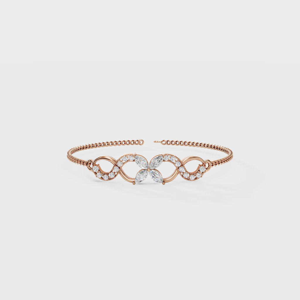 Floral Curve Diamond Bracelet