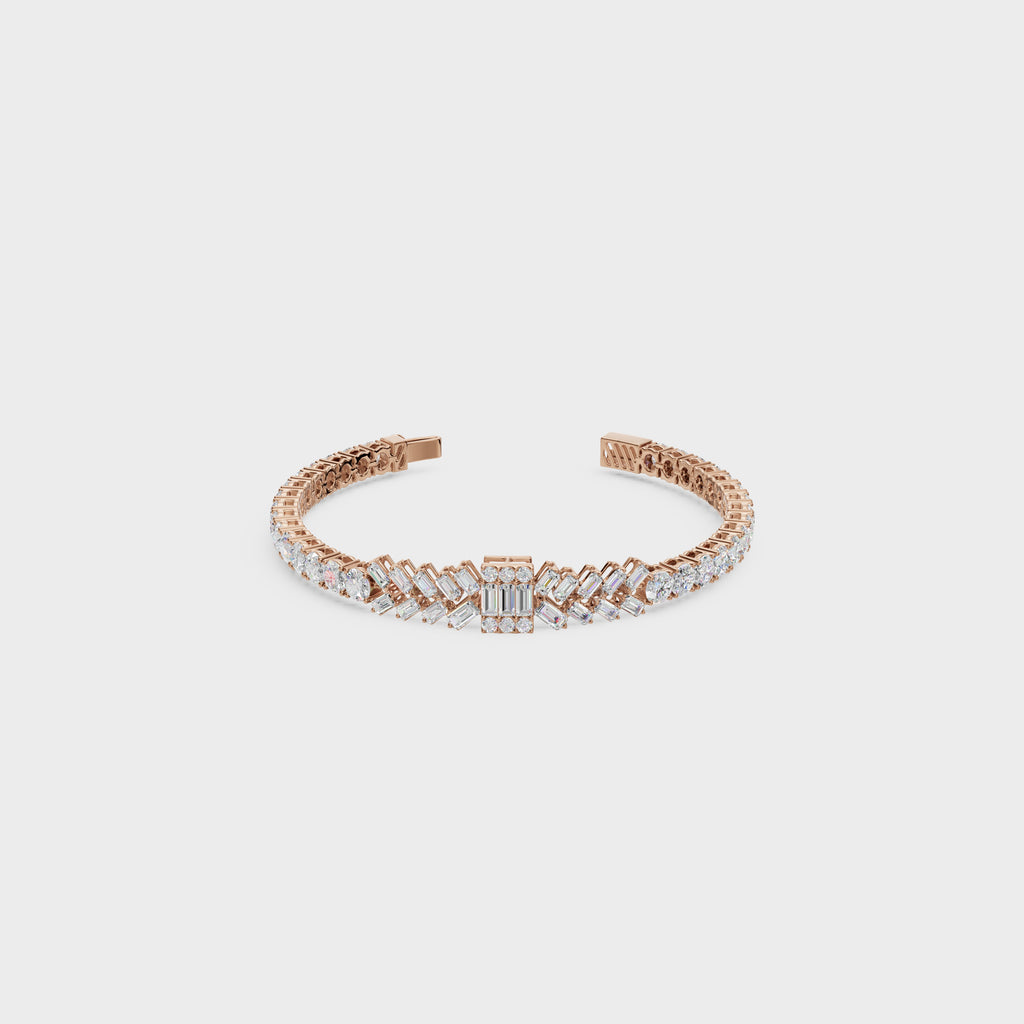 Baguette And Round Diamond Bracelet