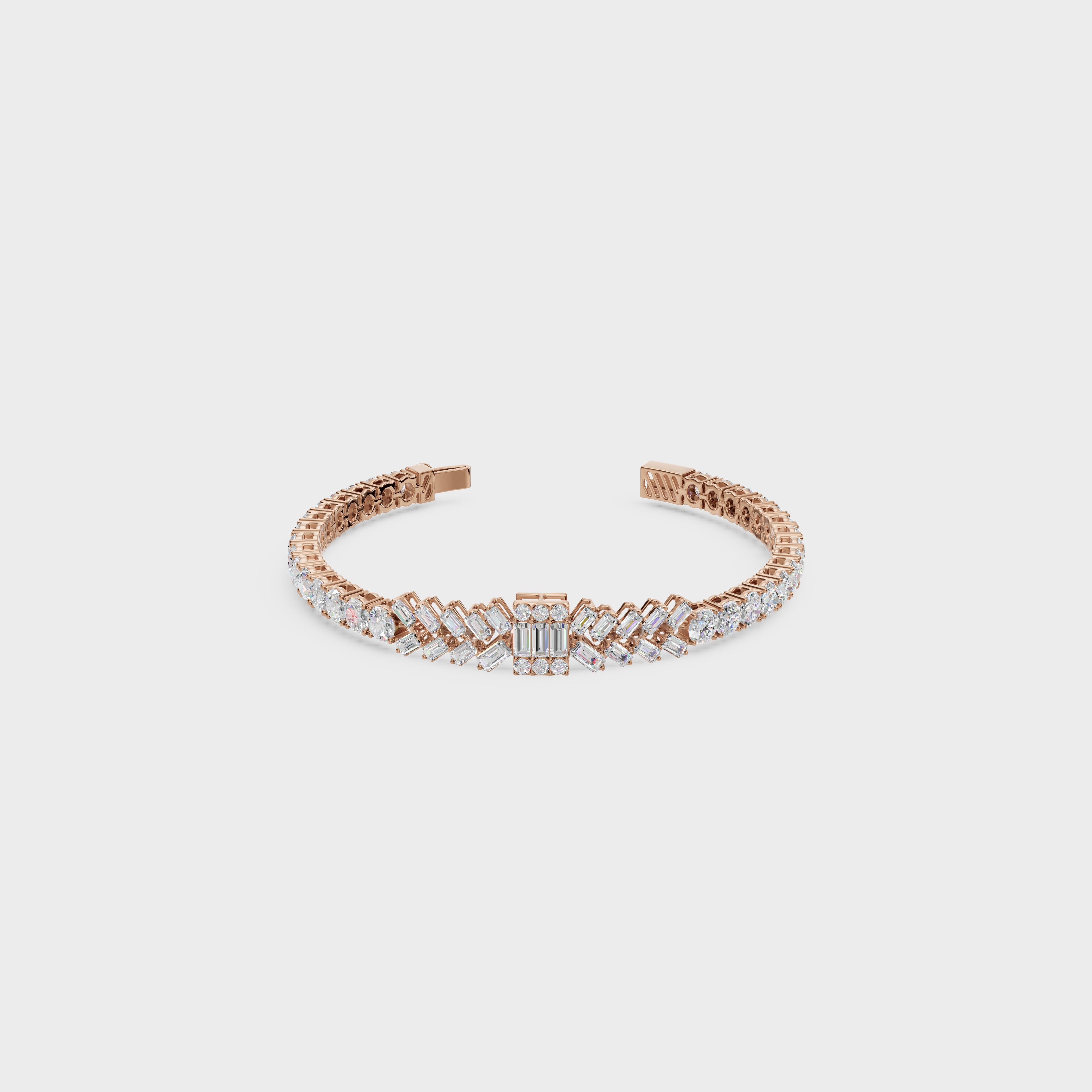 Baguette And Round Diamond Bracelet