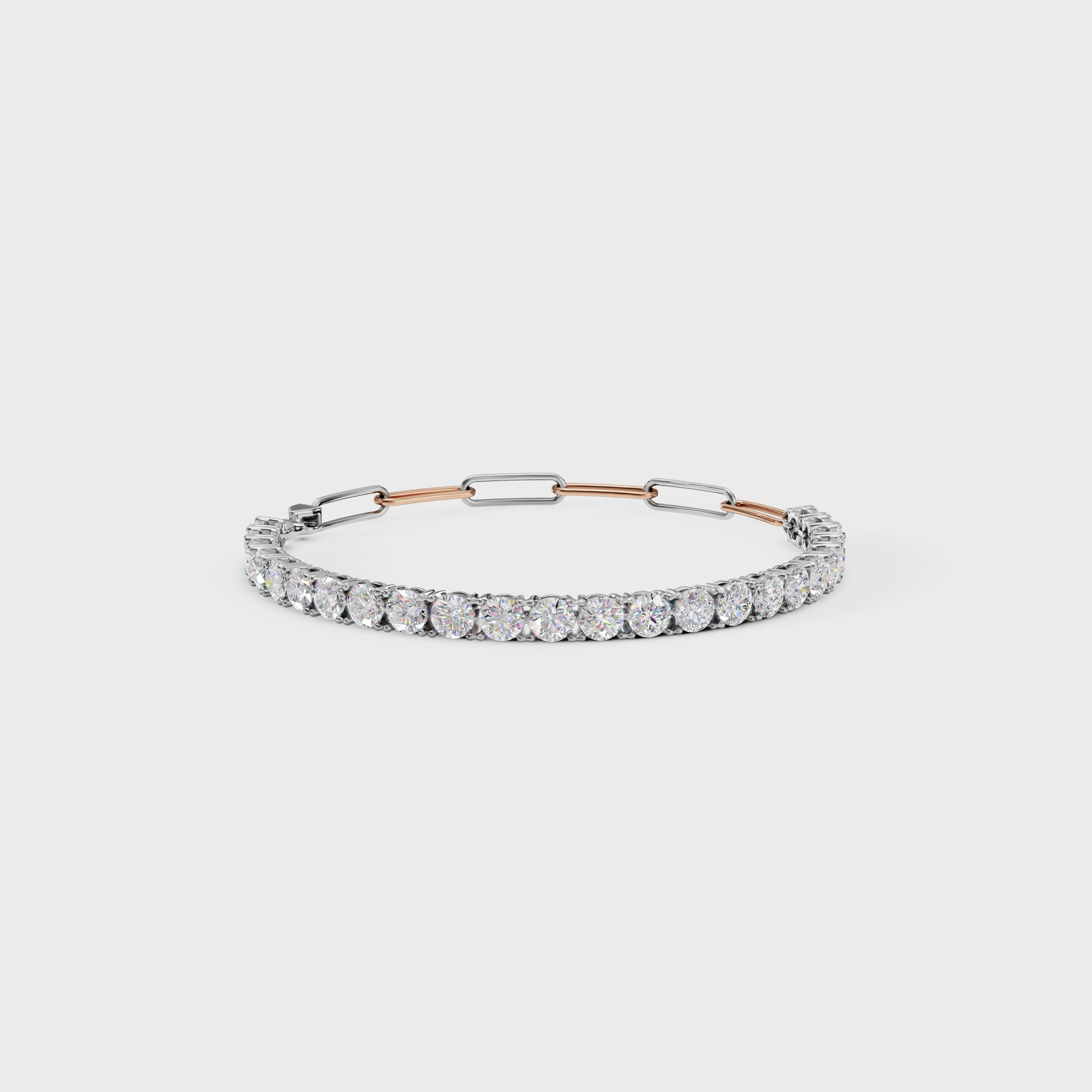 Elegant Diamond Drop Paperclip Bracelet
