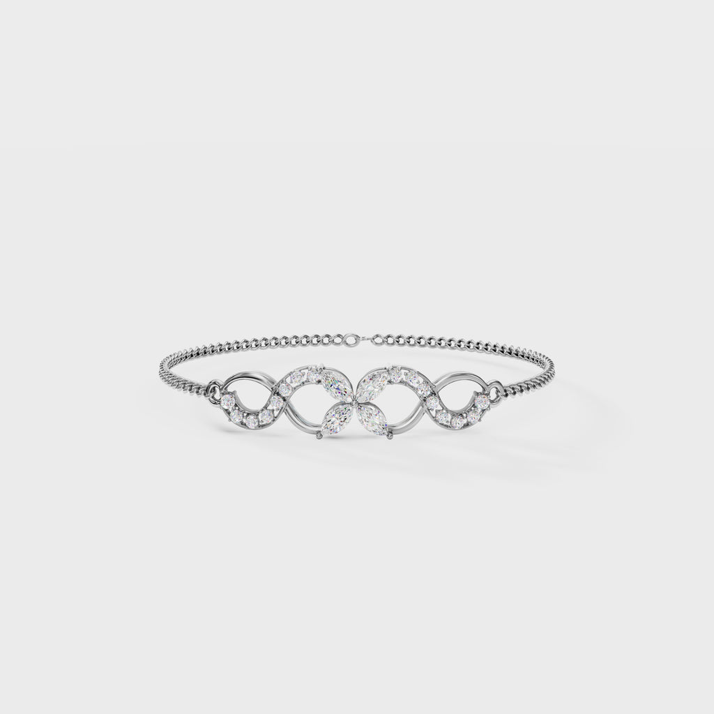 Floral Curve Diamond Bracelet