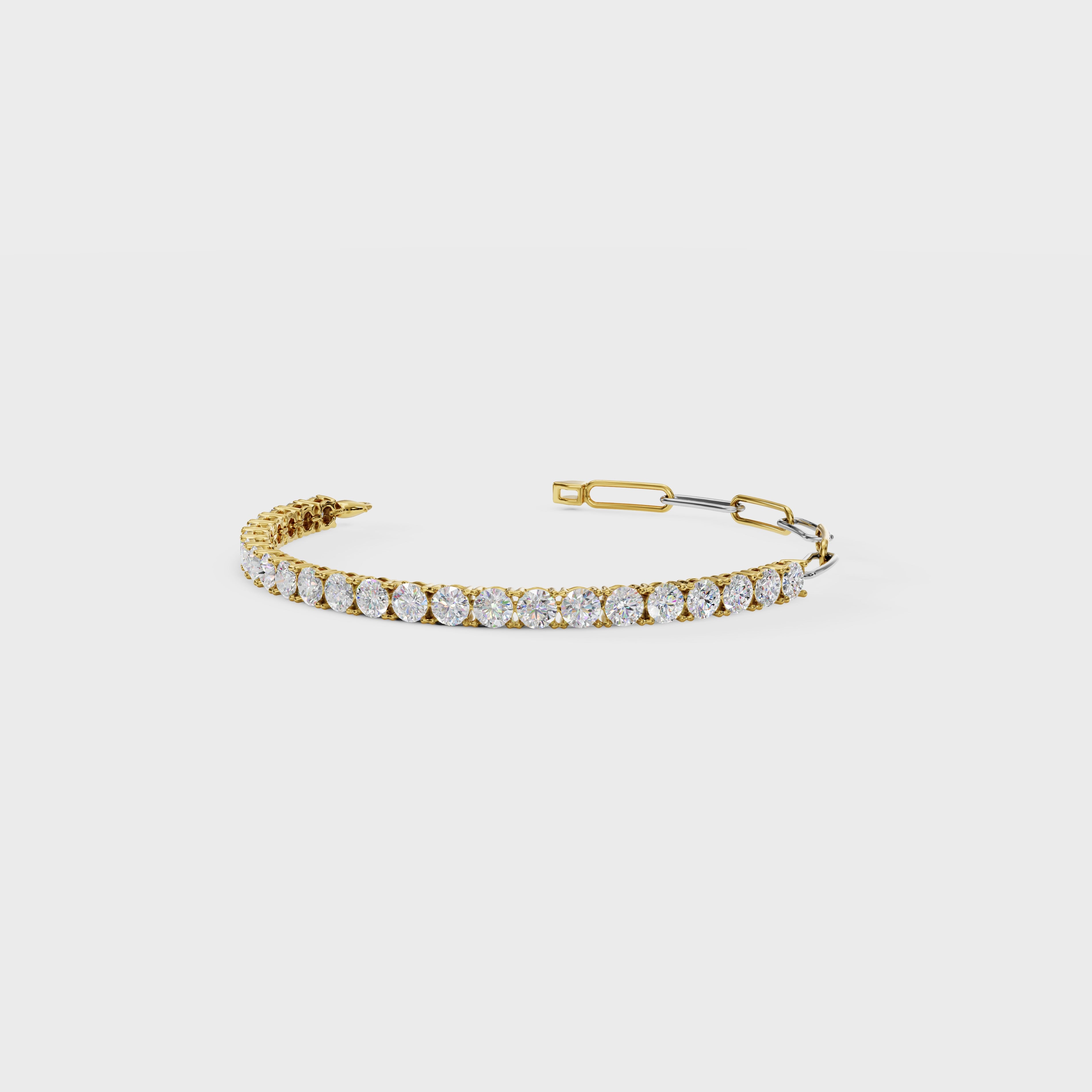 Elegant Diamond Drop Paperclip Bracelet