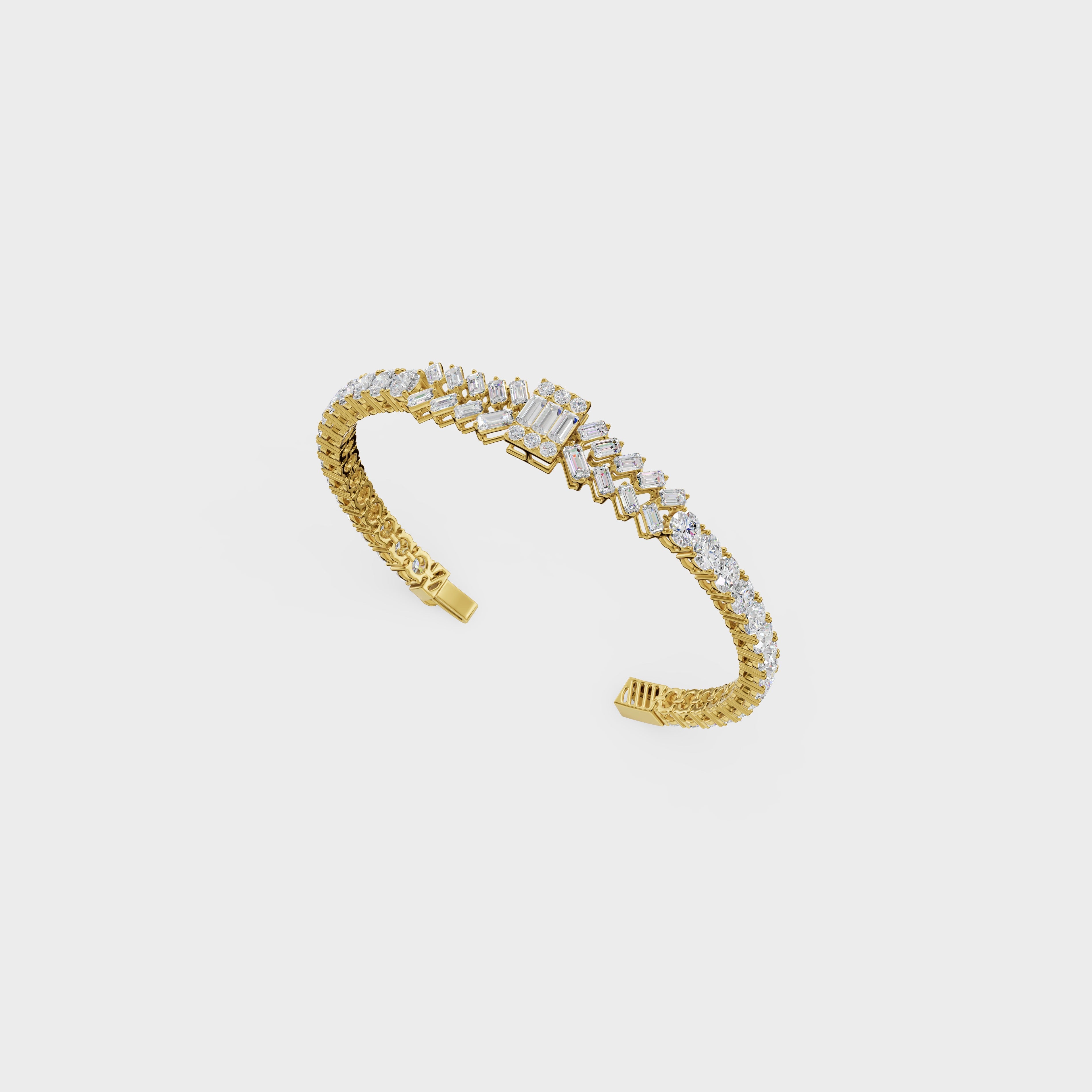 Baguette And Round Diamond Bracelet