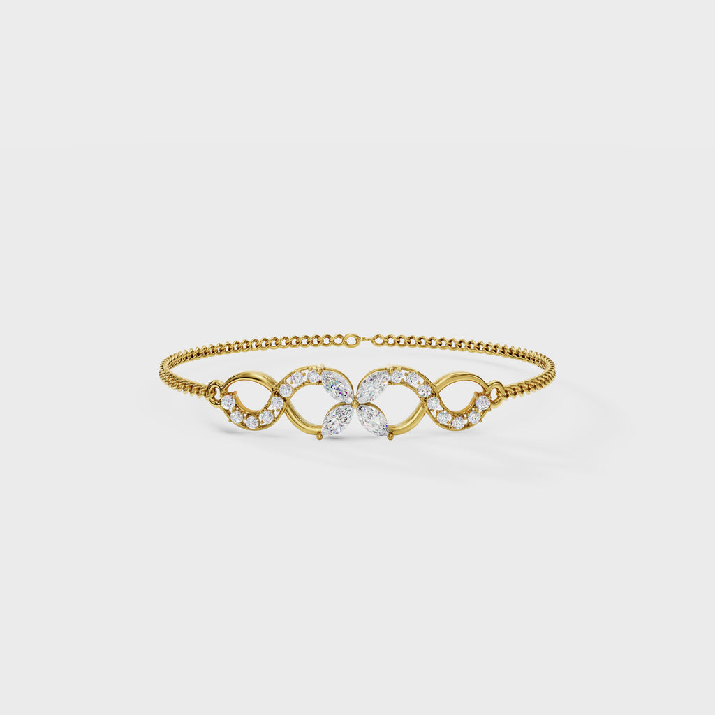 Floral Curve Diamond Bracelet