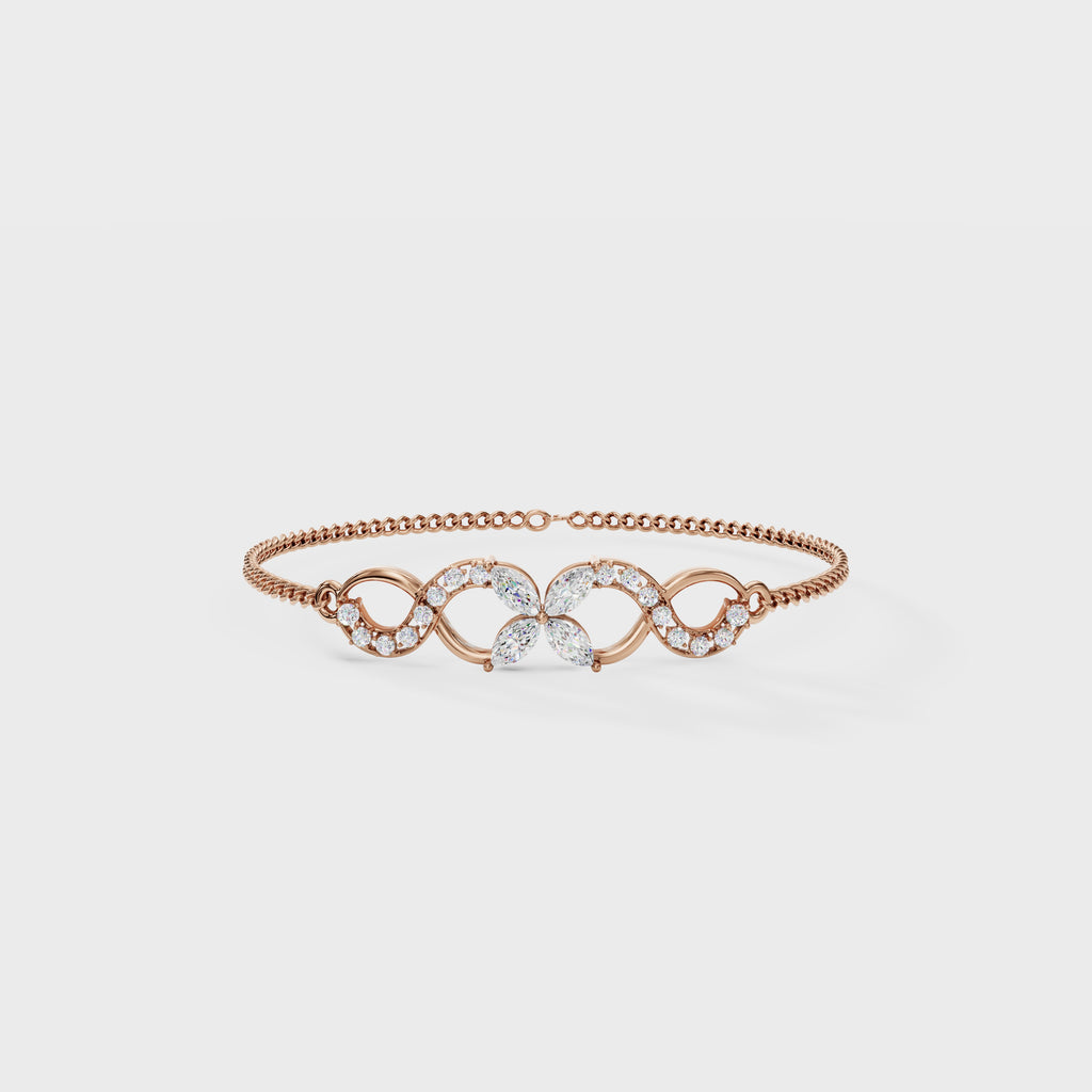 Floral Curve Diamond Bracelet