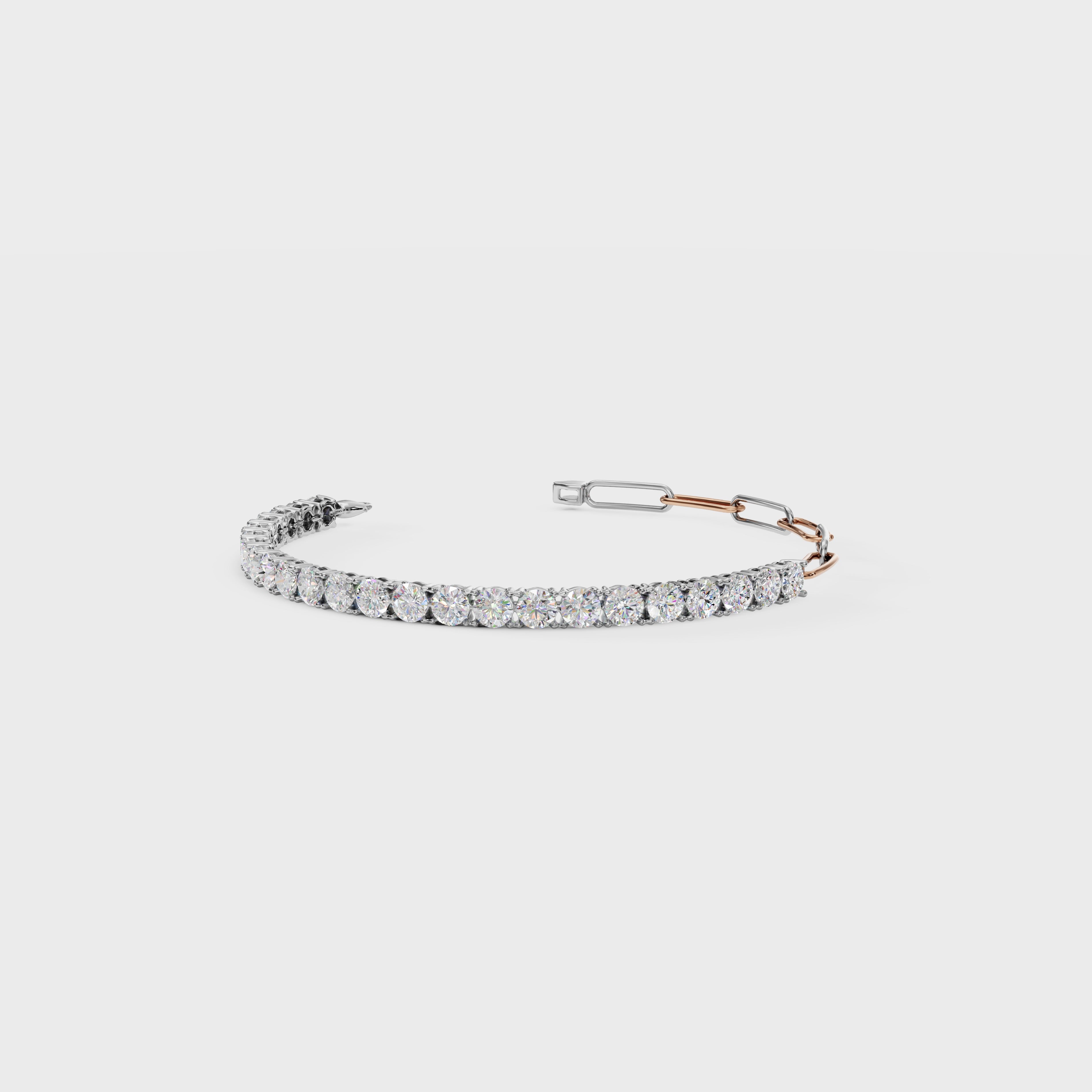 Elegant Diamond Drop Paperclip Bracelet