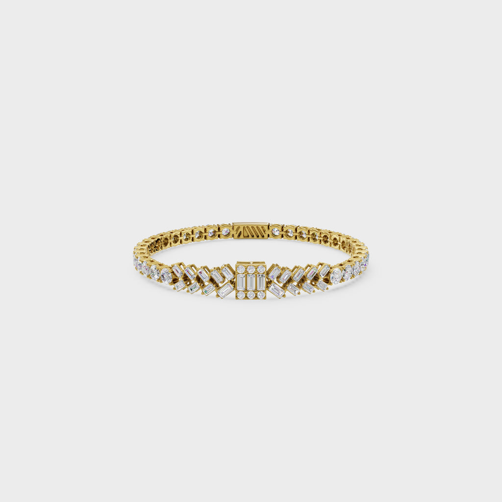 Baguette And Round Diamond Bracelet