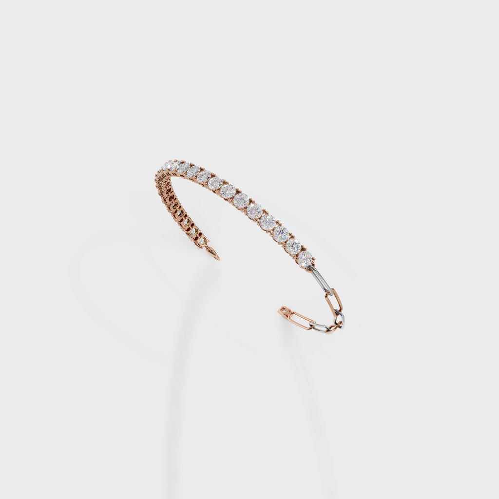 Elegant Diamond Drop Paperclip Bracelet