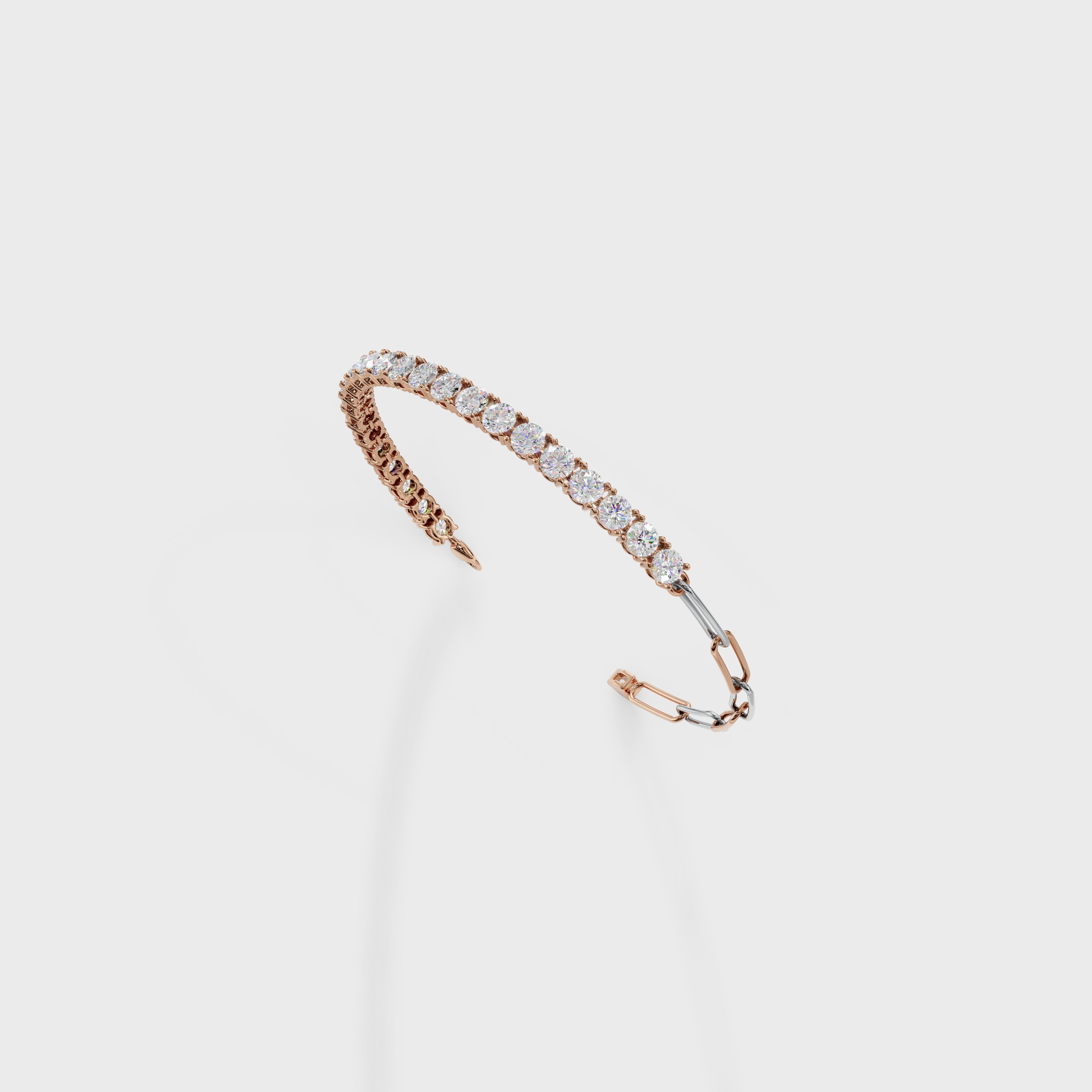 Elegant Diamond Drop Paperclip Bracelet