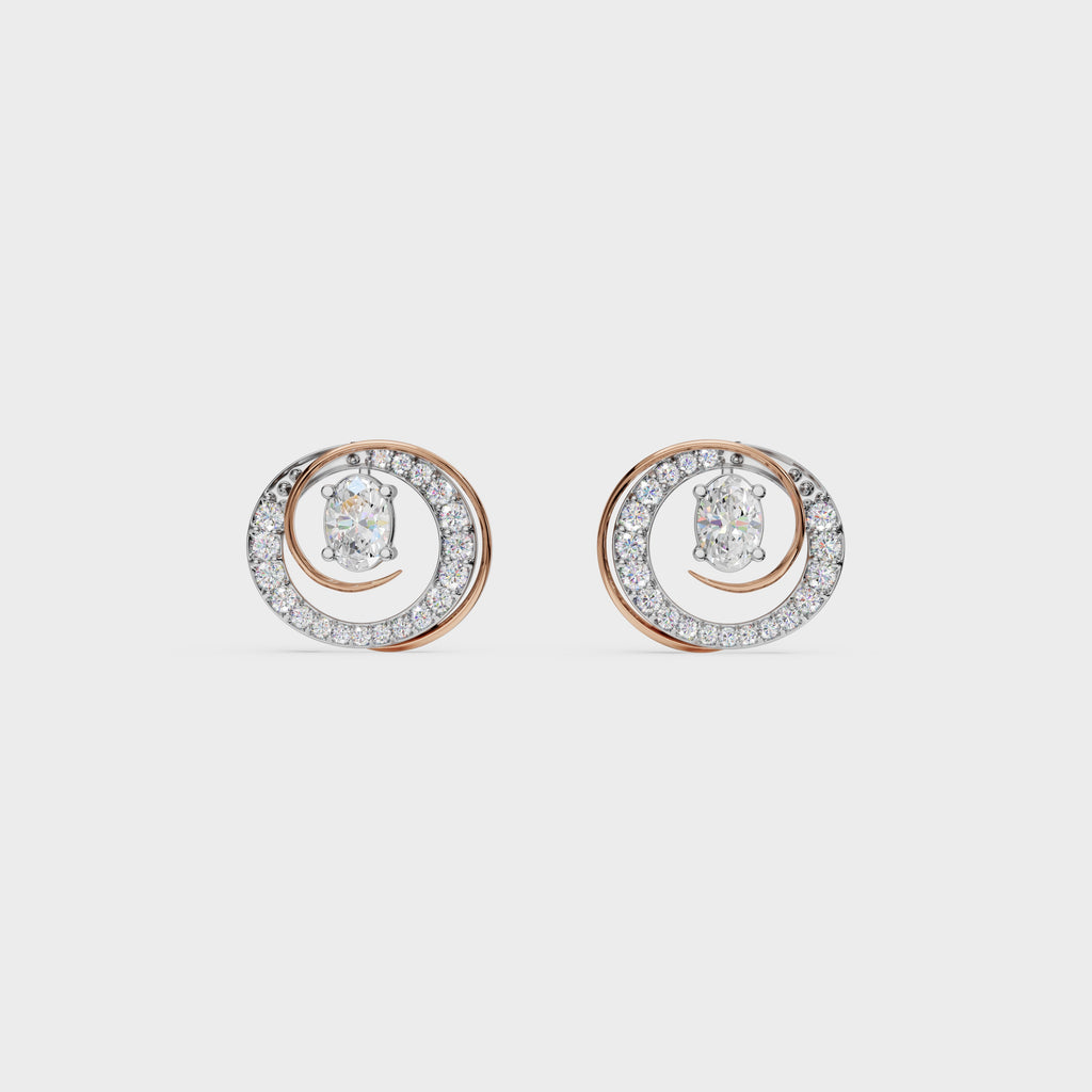 2 in One Oval cut stud & Earrings