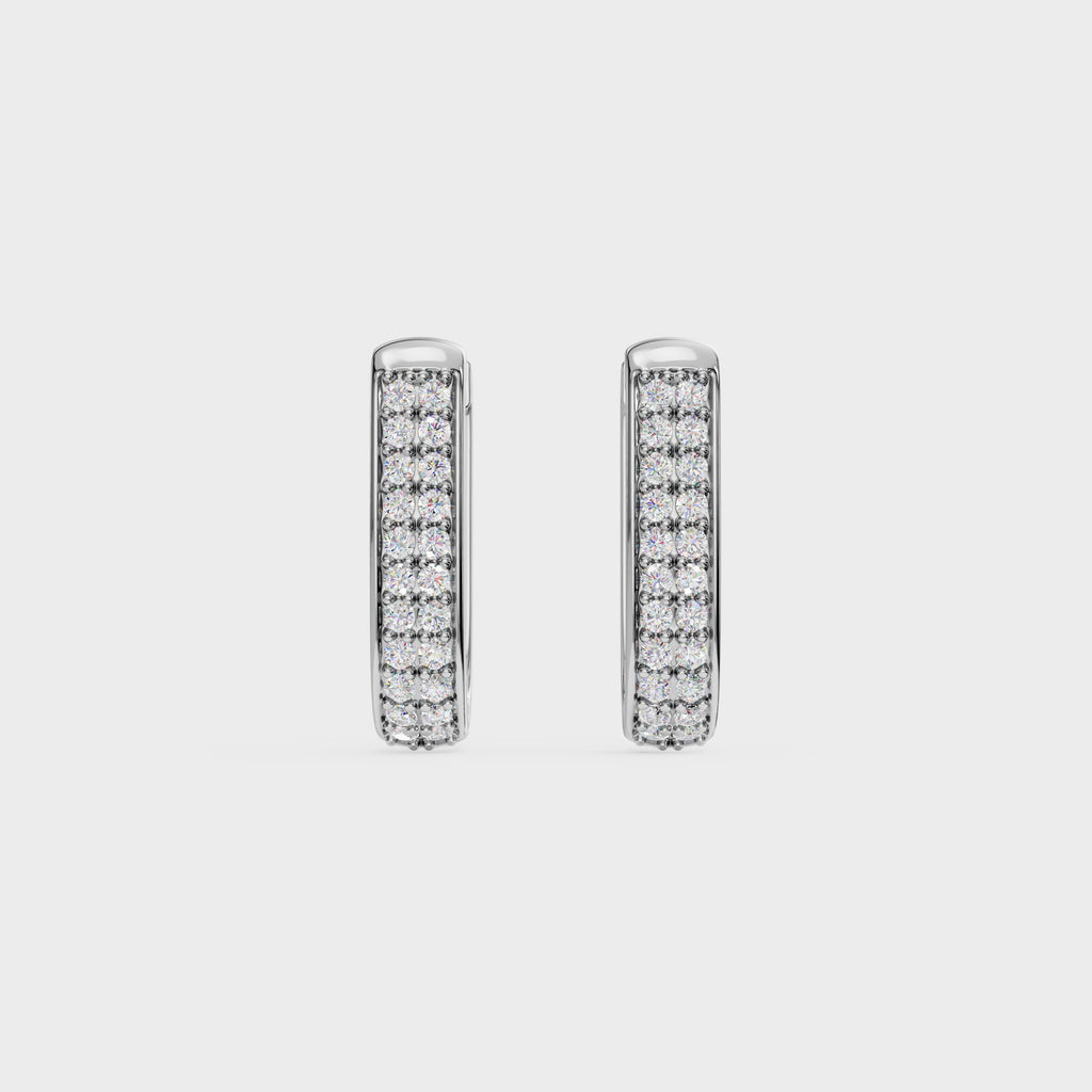 Round Diamond Huggie Hoops
