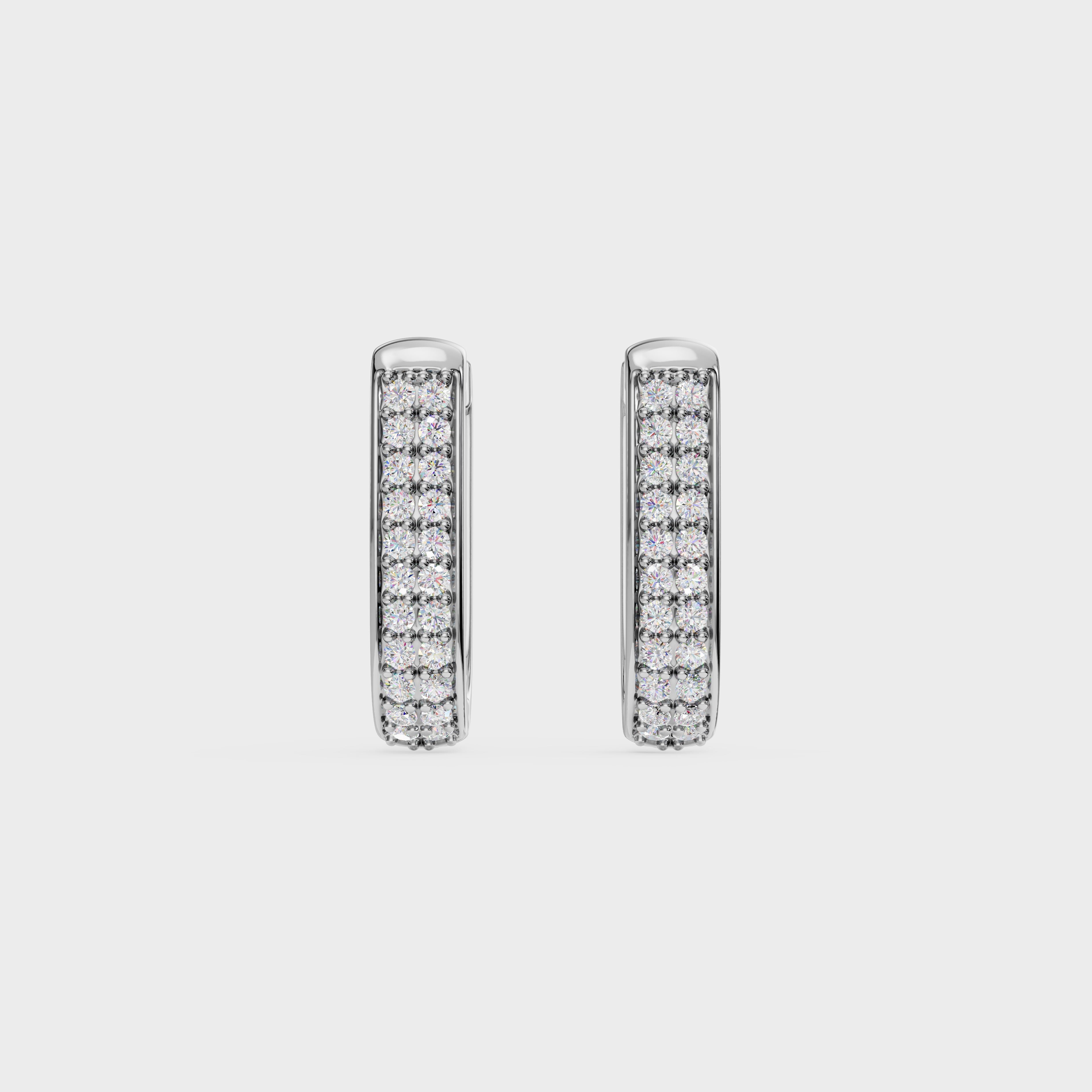 Round Diamond Huggie Hoops