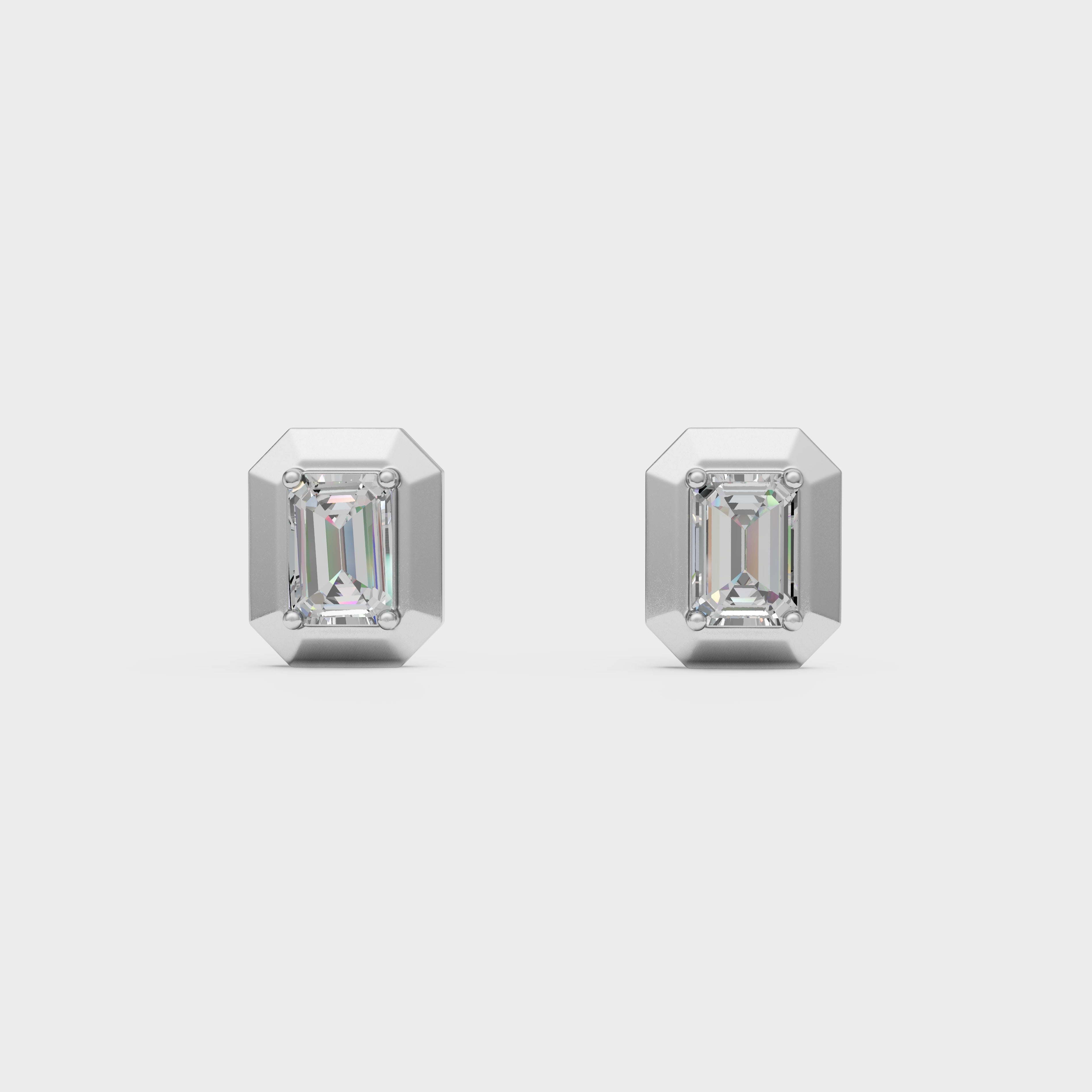 Emerald Edge Diamond Studs