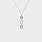 Art Deco Baguette and Round Diamond Pendant