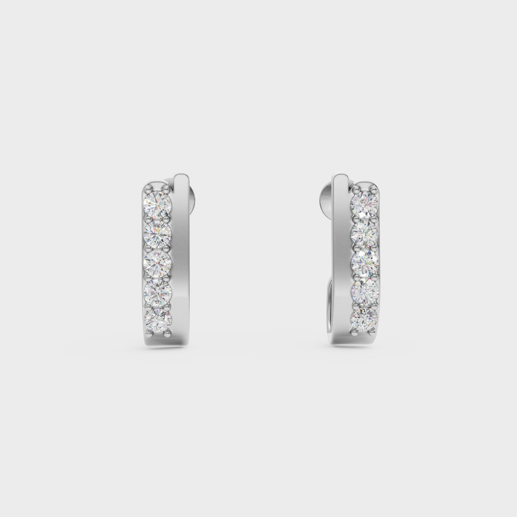 Sleek Diamond J-Hoops