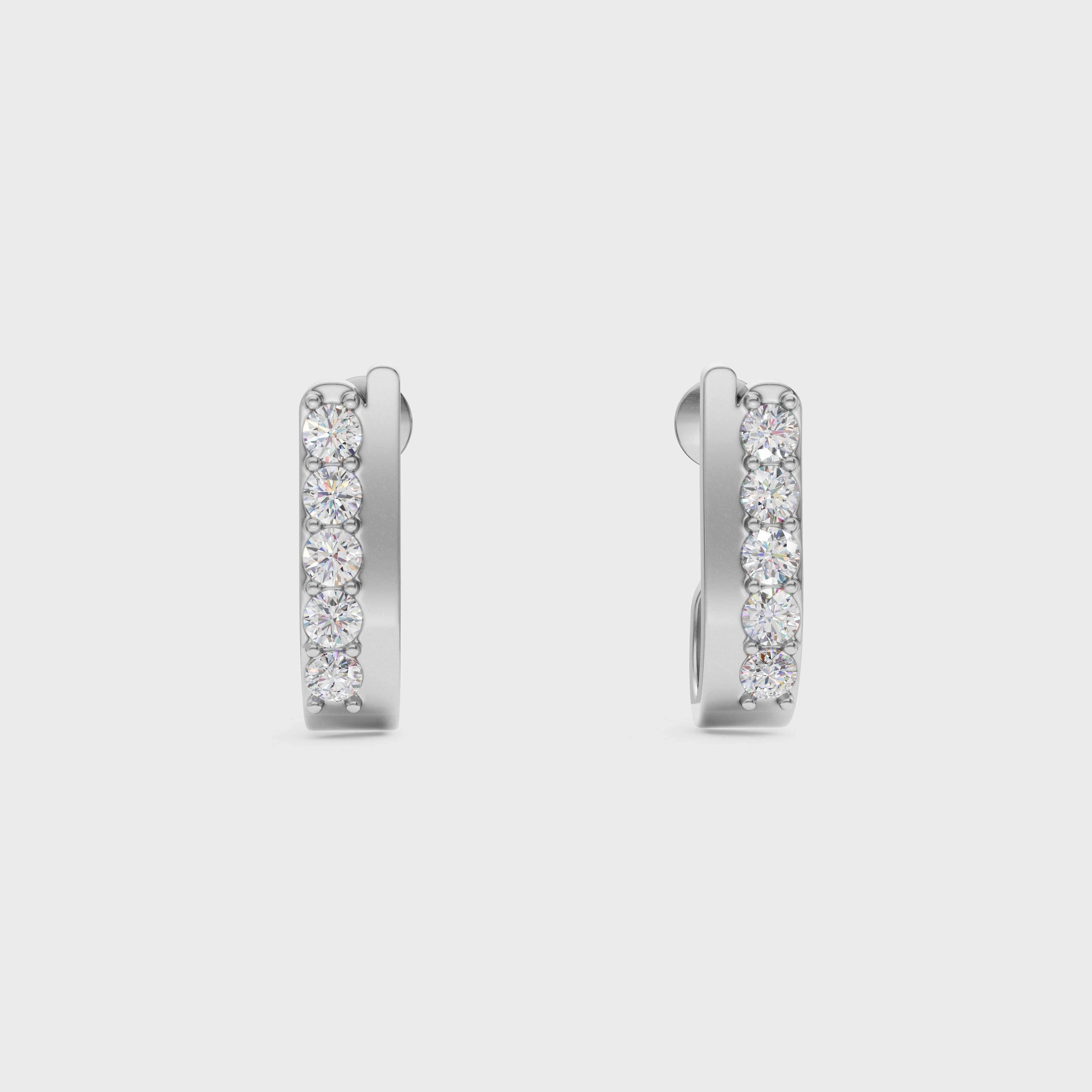 Sleek Diamond J-Hoops